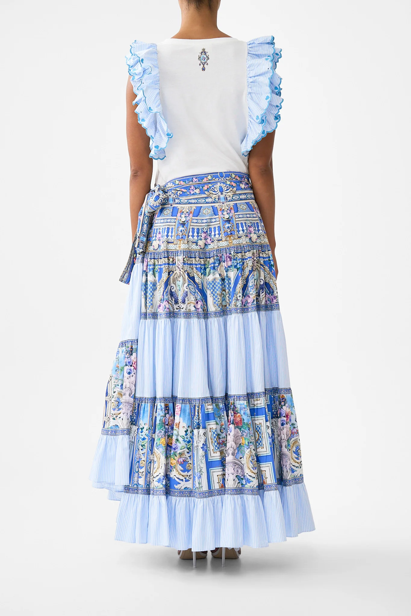 DOUBLE FRILL SLEEVE TEE OTTOMAN OPULENCE