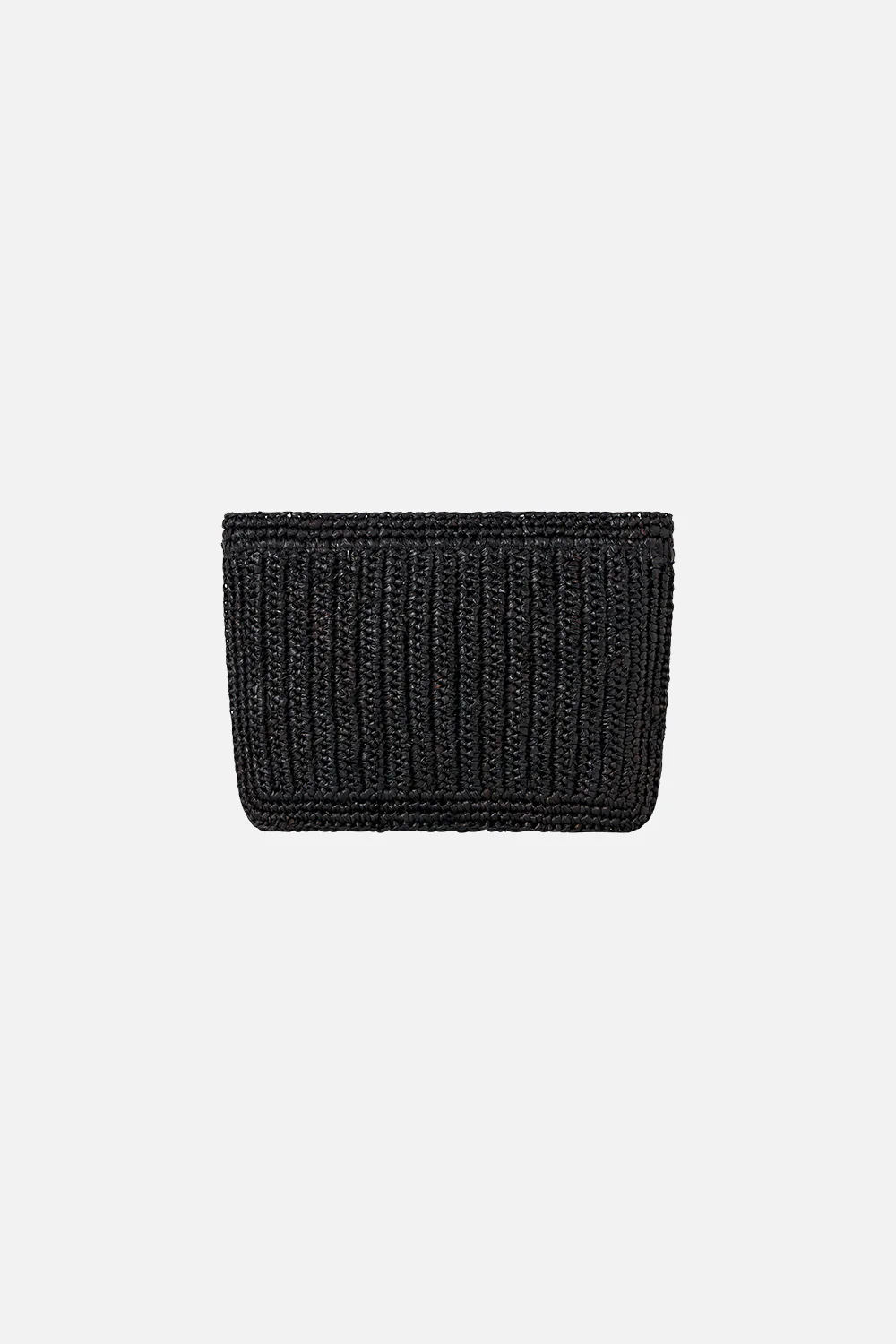 RAFFIA CLUTCH WITH CHARMS SOLID BLACK