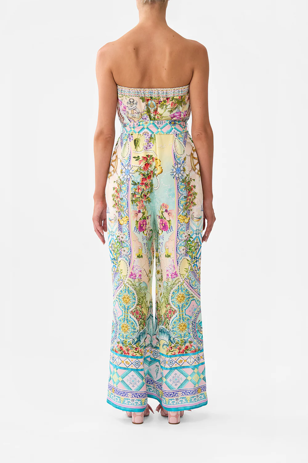 TIE WAIST STRAPLESS JUMPSUIT JUST COASTING