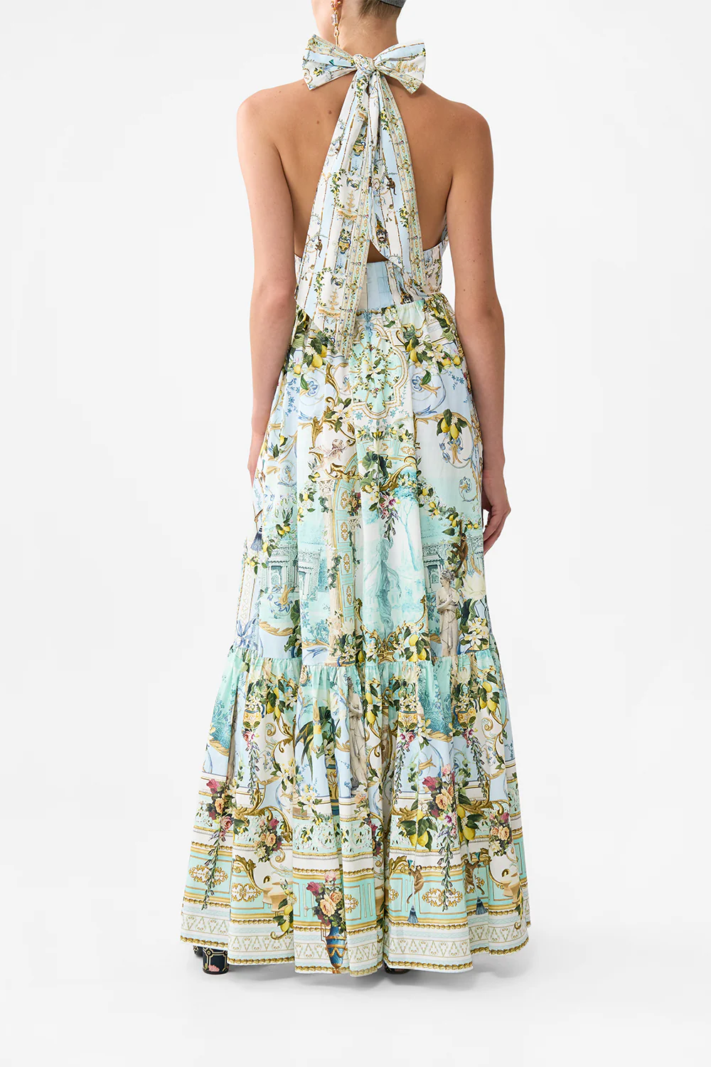 RUFFLE HEM HALTER DRESS VENUS ON A VESPA