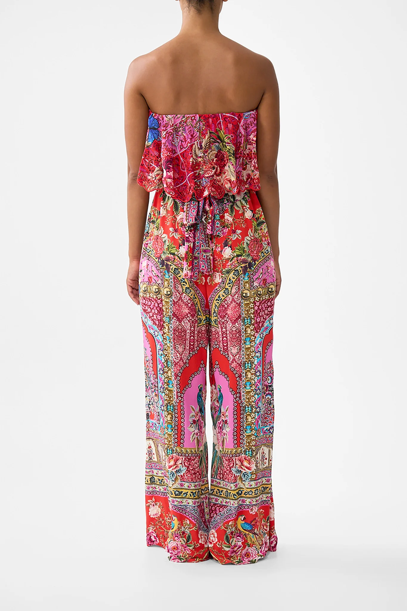 STRAPLESS JUMPSUIT WITH FRILL HEIRLOOM EMPIRE