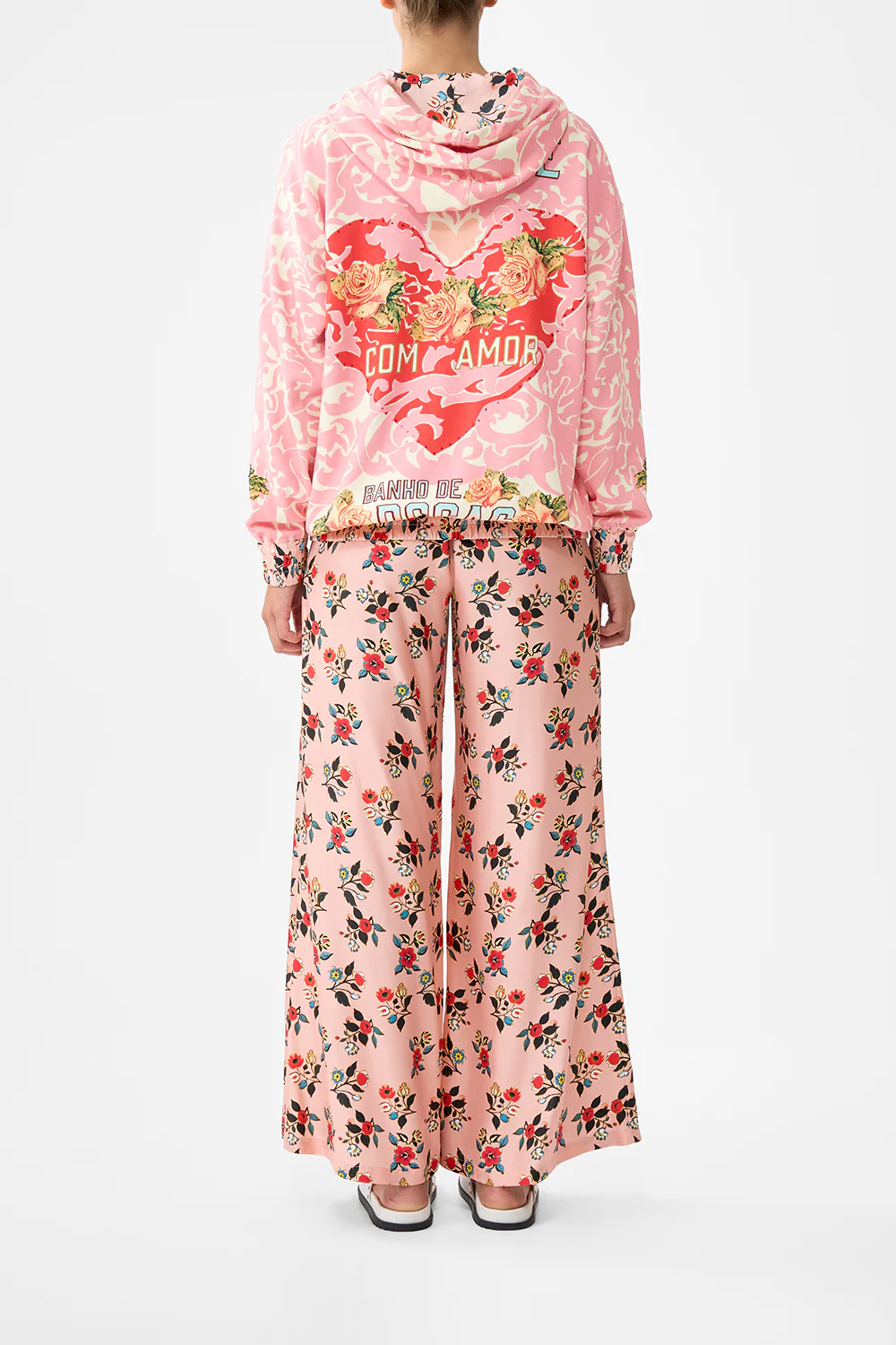 SILK BAND OVERSIZED HOODIE WITH POCKETS PINK PORTO