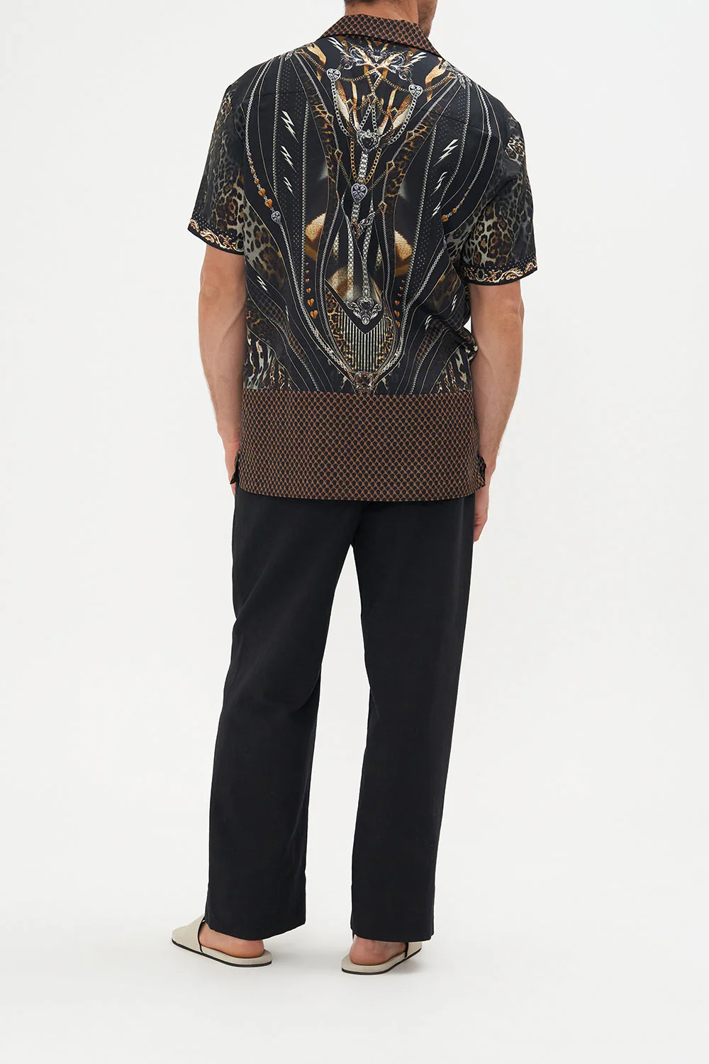 PANELLED SHORT SLEEVE CAMP COLLAR SHIRT CHAOS IN THE COSMOS