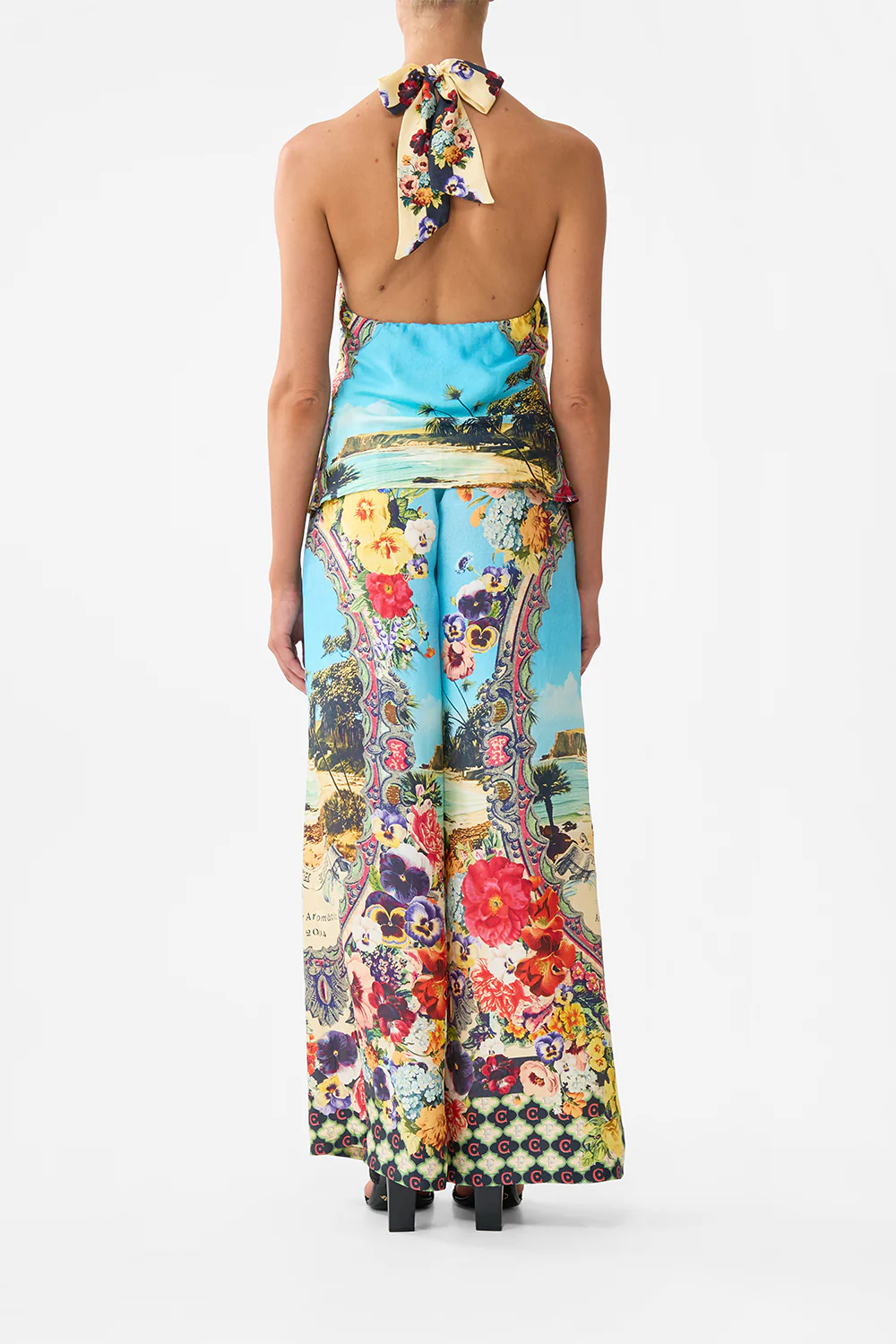 COWL NECK HALTER TOP BATHING BOMBSHELL