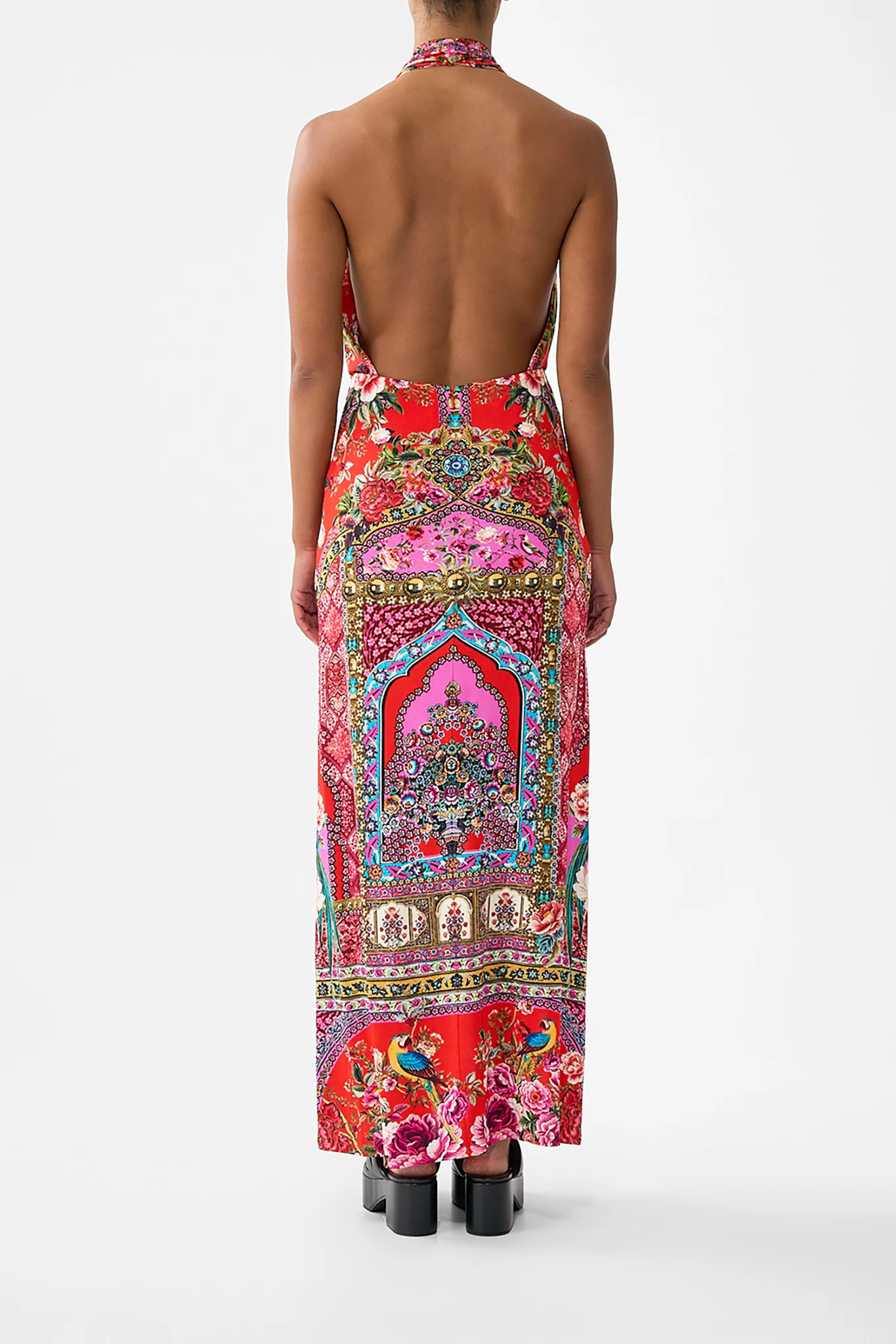 DEEP COWL PLUNGE DRESS HEIRLOOM EMPIRE