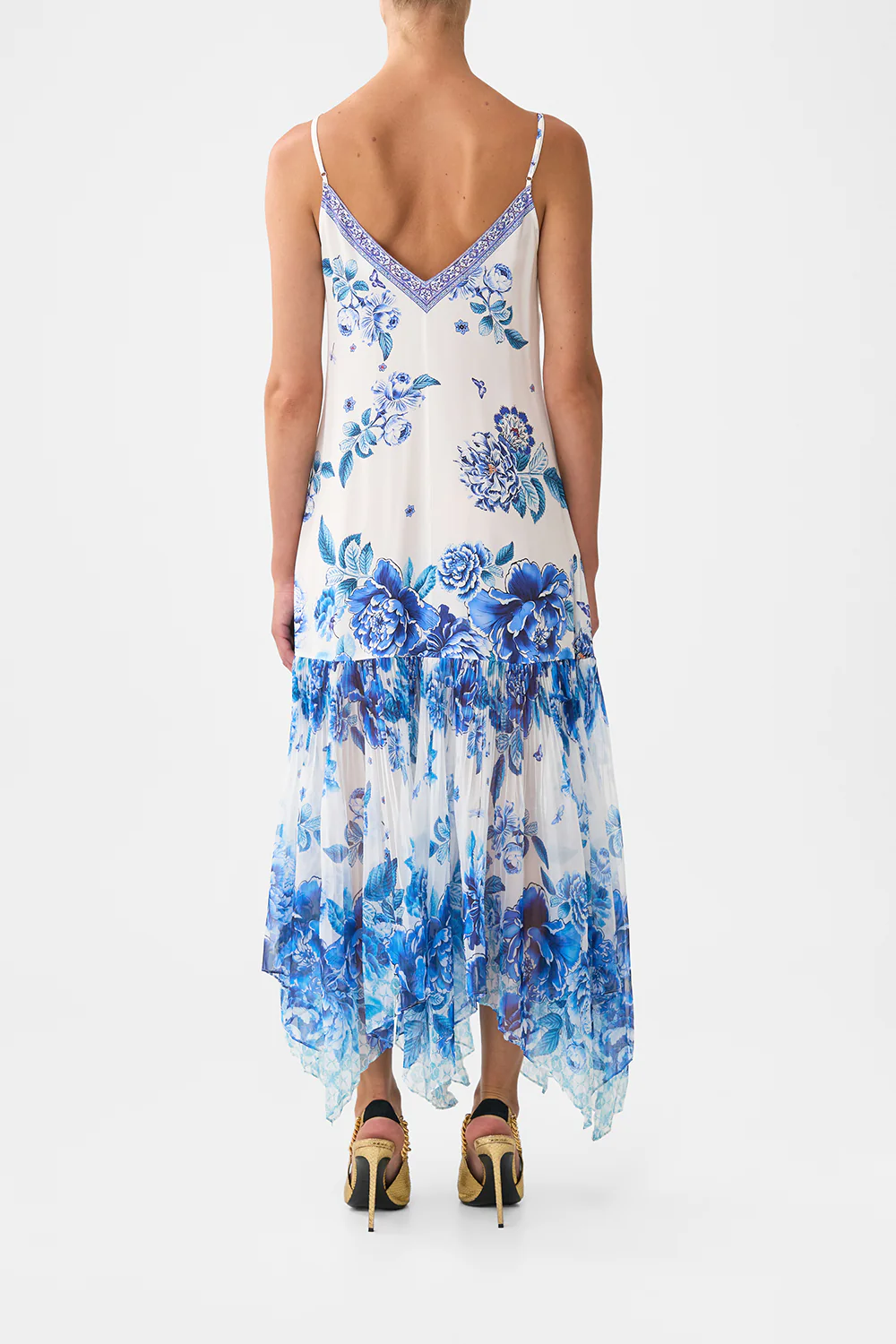 MINIMAL SLIP WITH PLEATED CHIFFON SKIRT A CERAMIC GARDEN