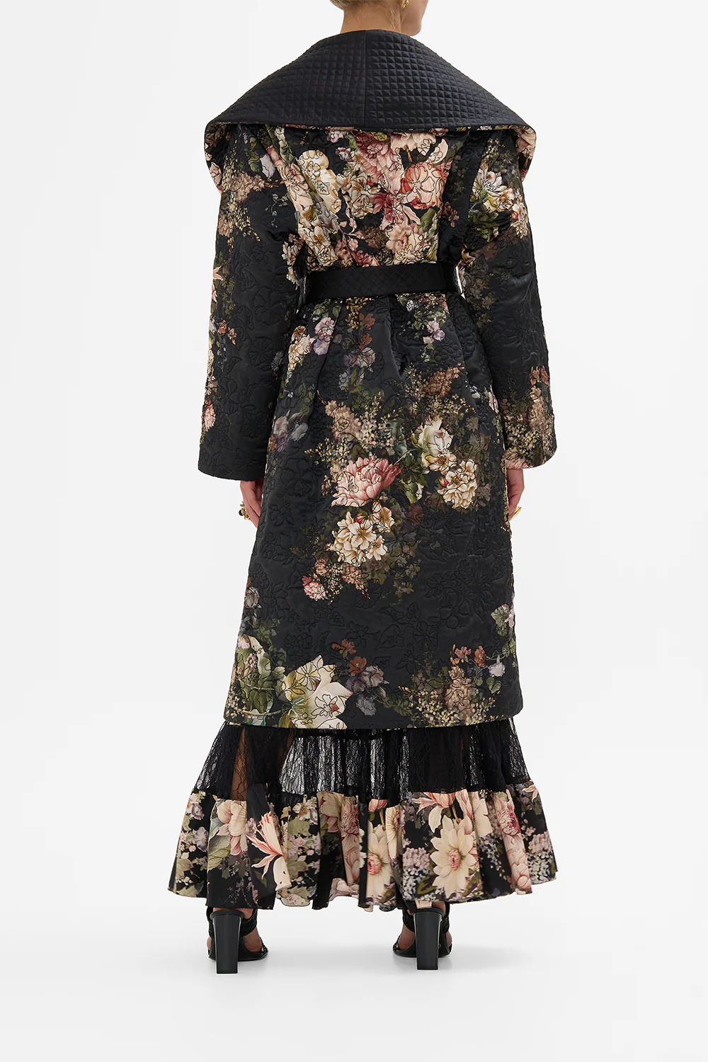 QUILTED LONG WRAP COAT DYNASTY DAZE