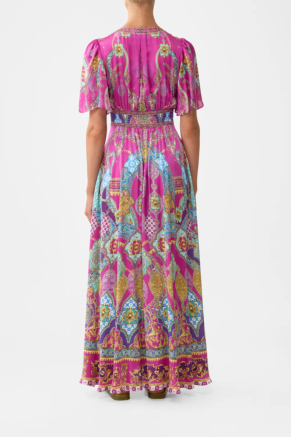 SHAPED WAISTBAND DRESS WITH FLUTTER SLEEVES CONCUBINES, SULTANS & COURTIERS