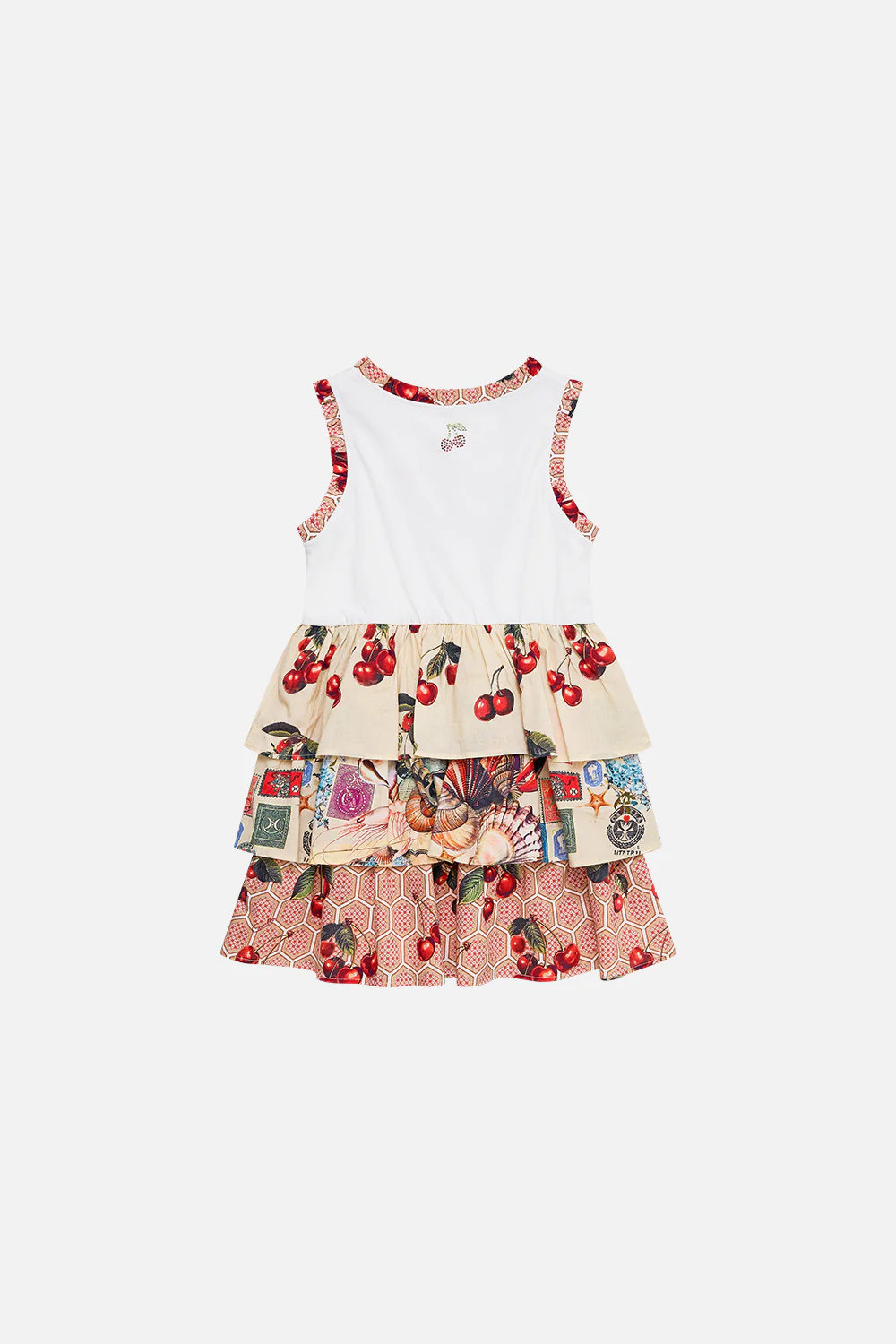 KIDS TANK MINI DRESS W WOVEN LAYERED SKIRT NOTES FROM THE ROAD