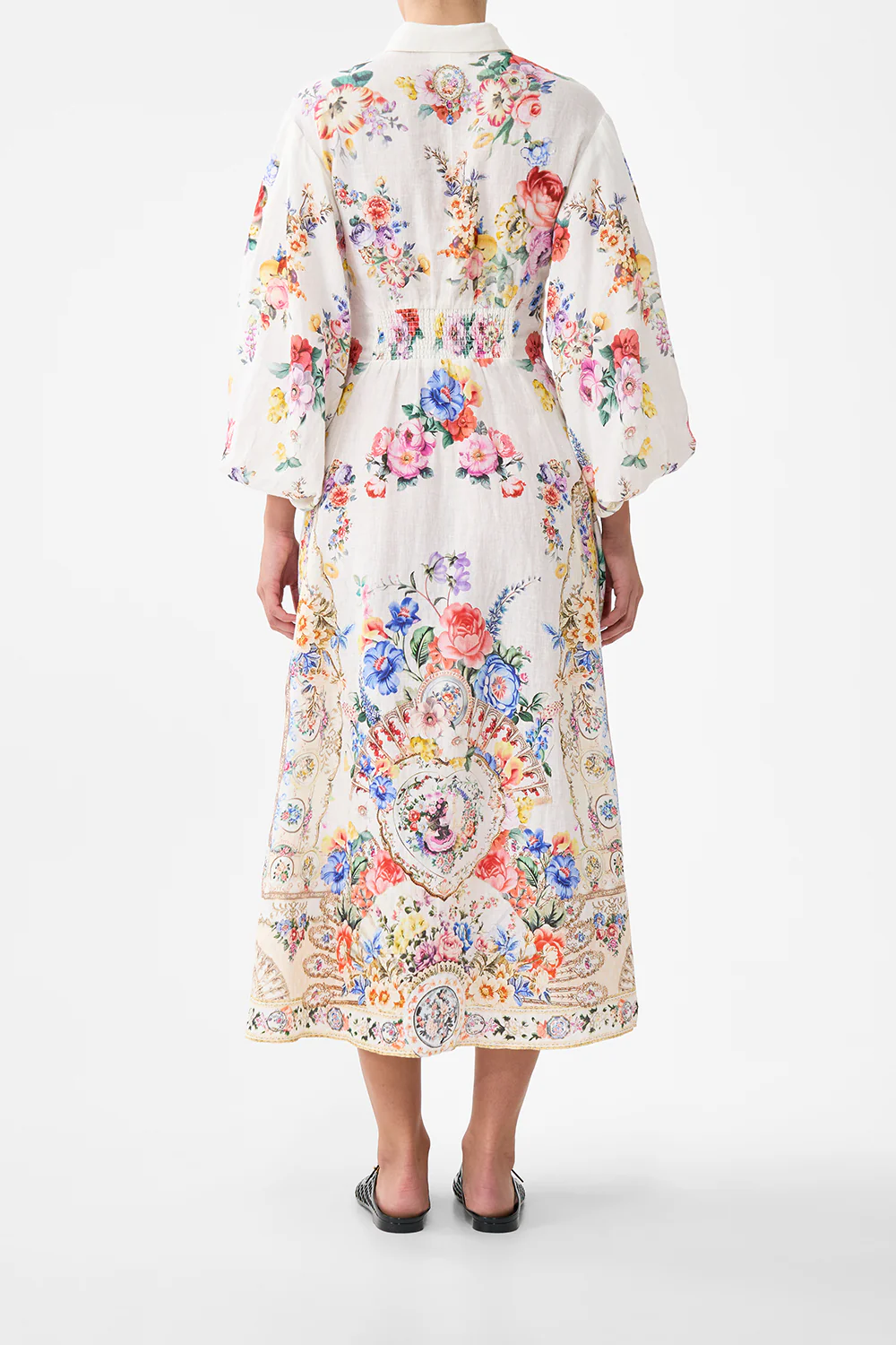 WAIST TIE SHIRT DRESS WITH BUBBLE SLEEVE I LEFT MY HEART IN GRANADA