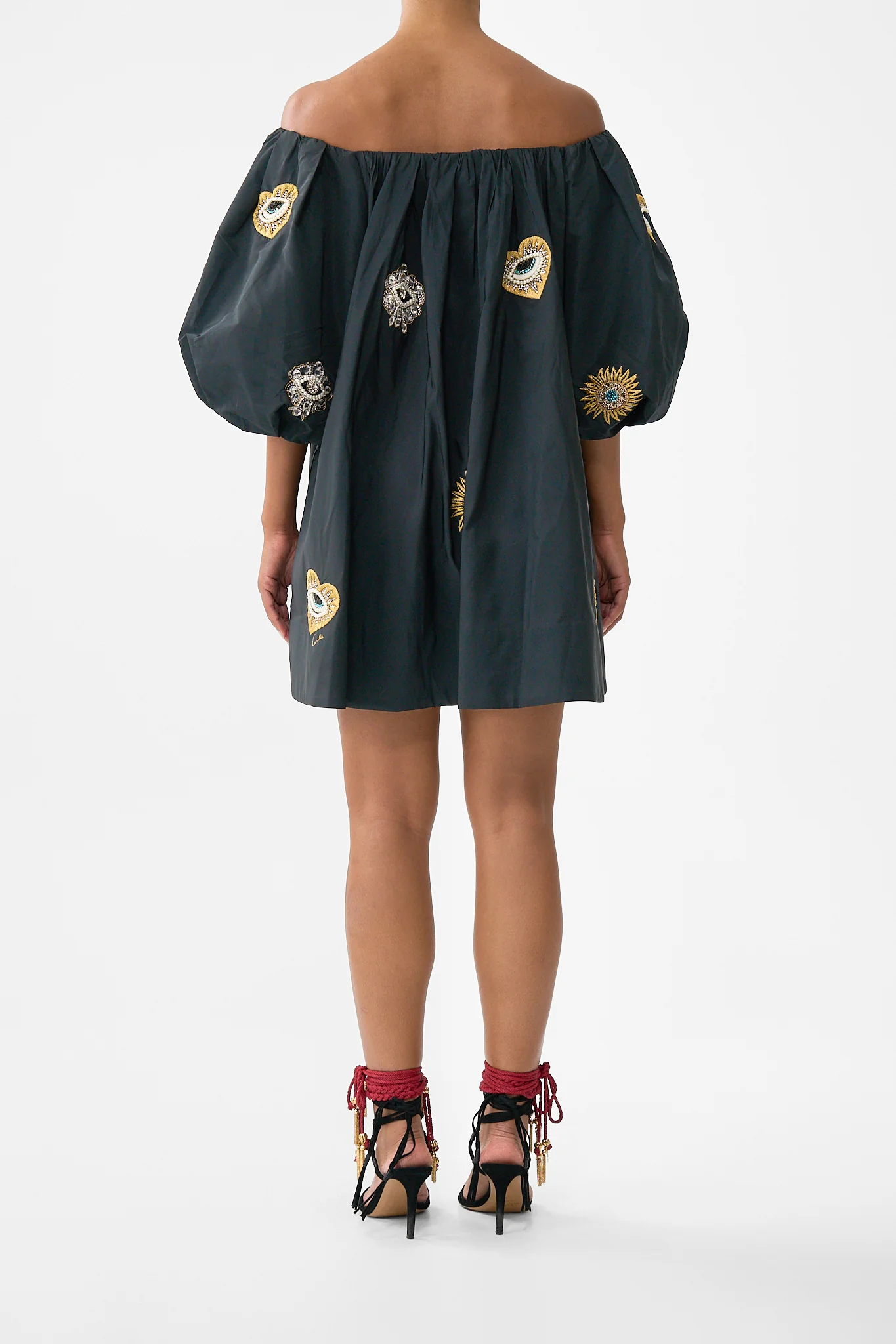 OFF SHOULDER PUFF DRESS AMULETS AND ALCHEMY