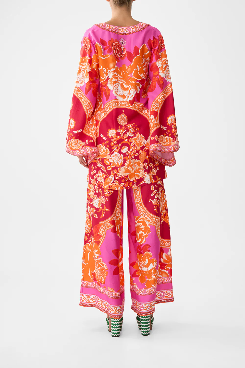 DEEP V NECK HARDWARE SHORT KAFTAN TILES OF TÜRKIYE