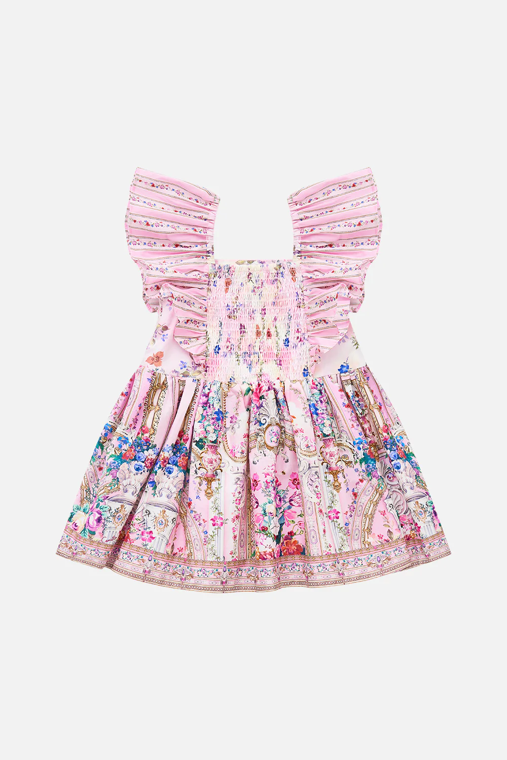 BABIES FLARED DRESS WITH FRILL SHOULDER PALATIAL PASTELS