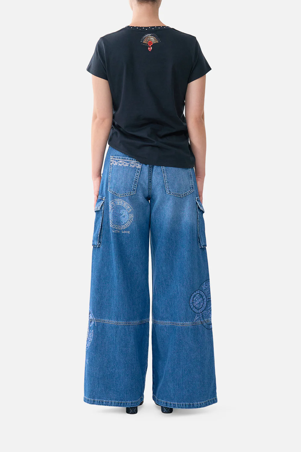WIDE LEG CARGO JEAN DENIM