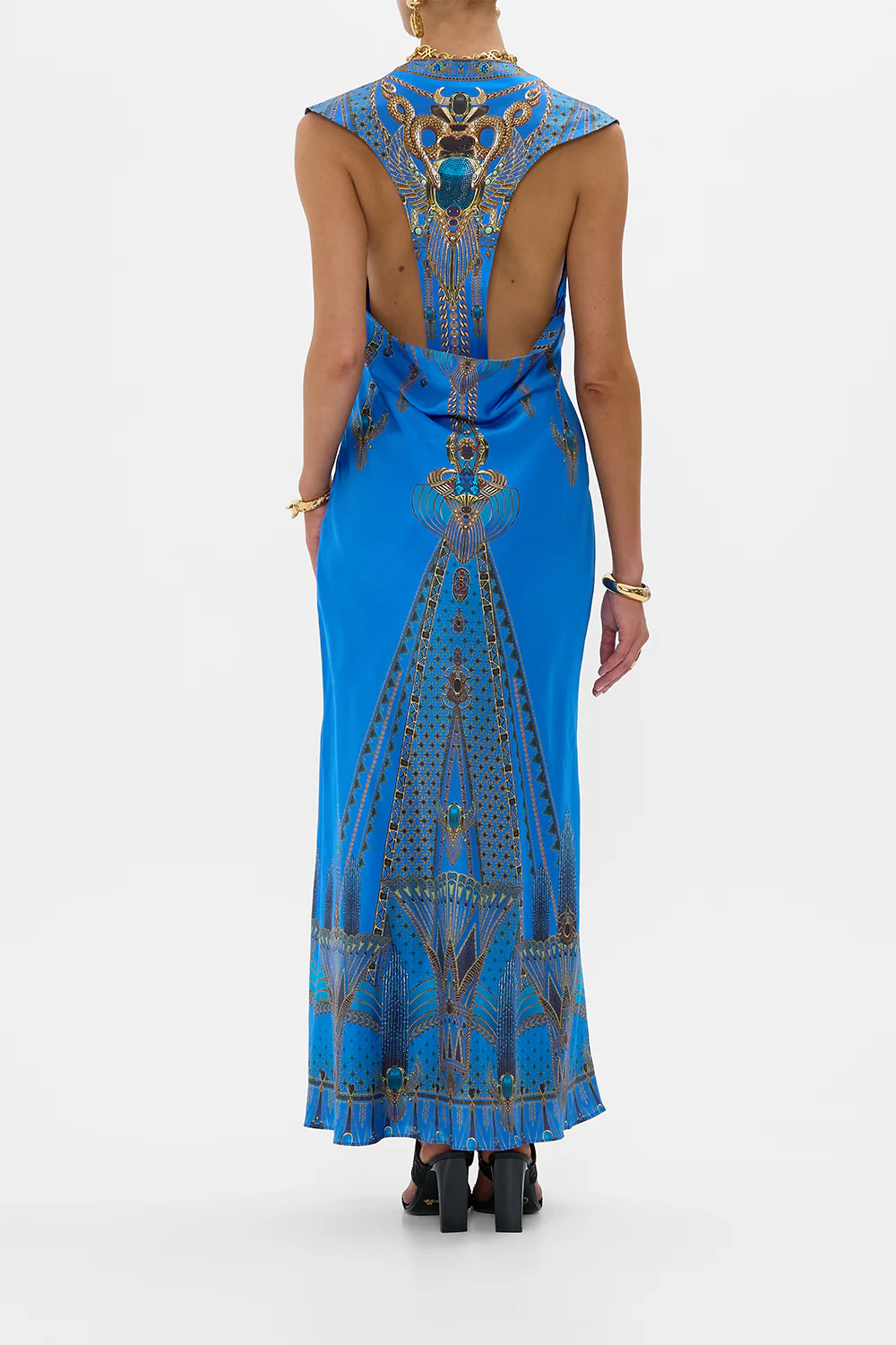 EXTENDED SHOULDER DRESS WITH T BACK ARCHIVAL REVIVAL