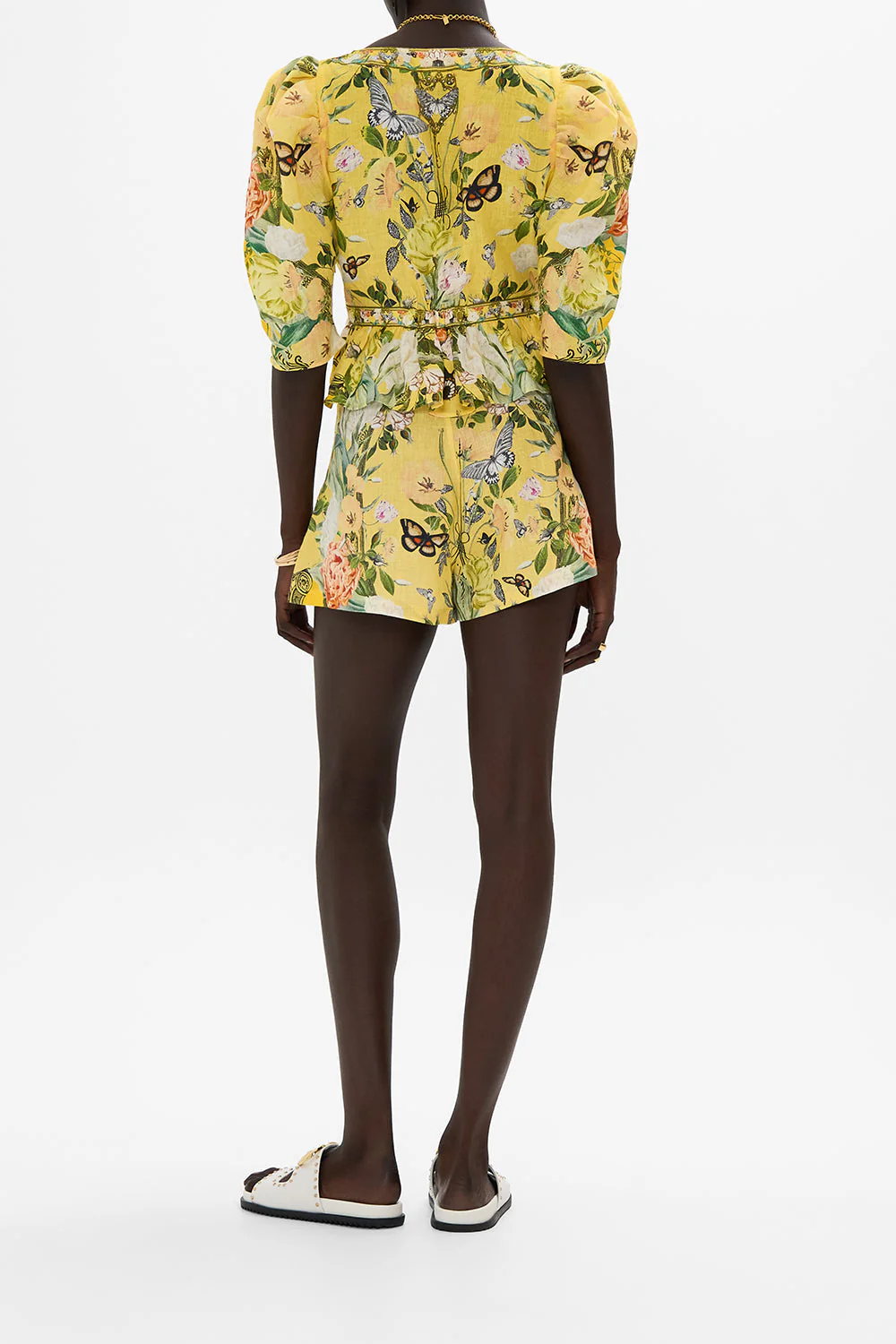 PUFF SLEEVE TOP WITH HARDWARE PATHS OF GOLD