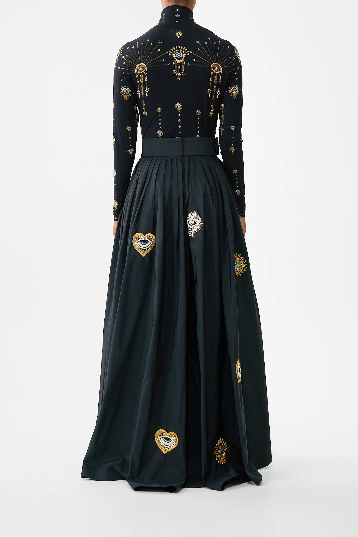 BELTED TAFFETA MAXI SKIRT AMULETS AND ALCHEMY