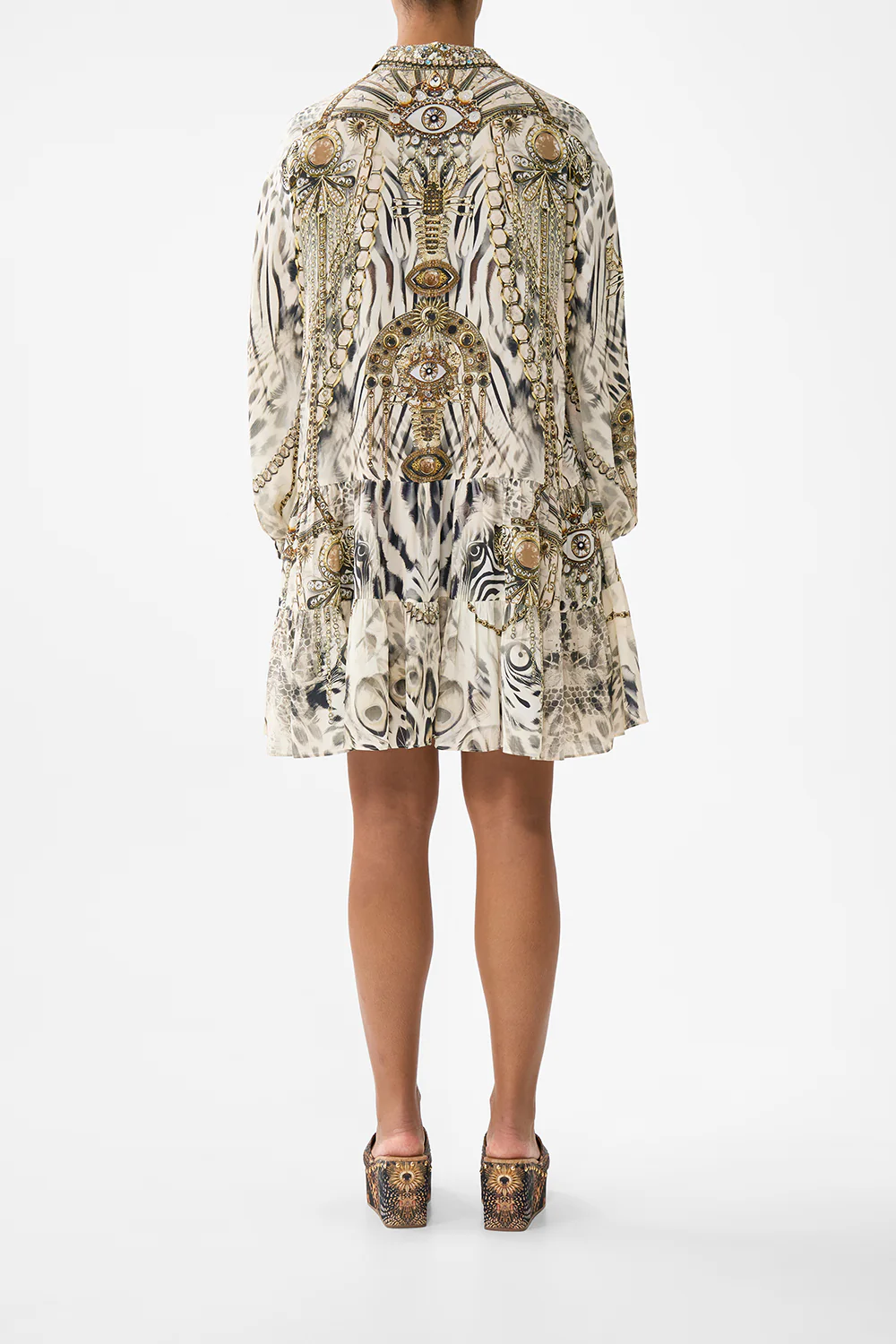 LONG SLEEVE TIERED SHORT DRESS LADY LIONHEART