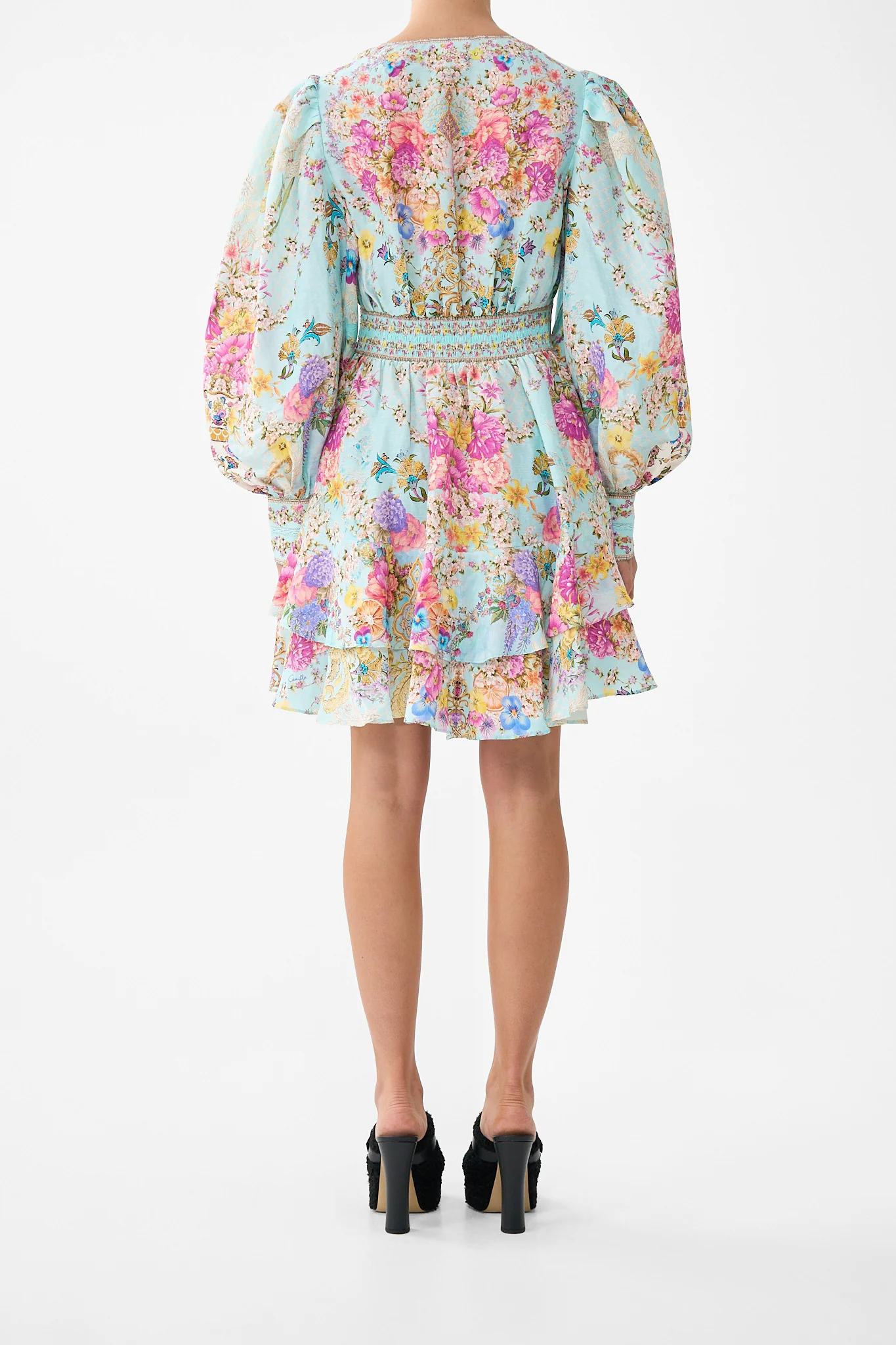 BUTTON FRONT FRILL DRESS BAZAAR BLOOMS