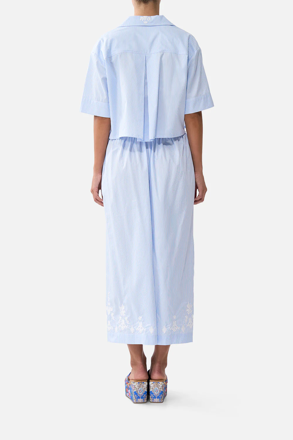 CROPPED CAMP COLLAR BLOUSE OTTOMAN OPULENCE