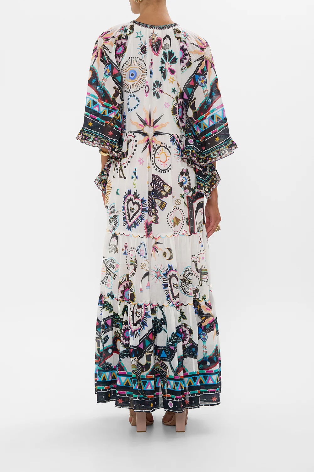 WIDE SLEEVE GATHERED DRESS NUBIAN WONDERLAND