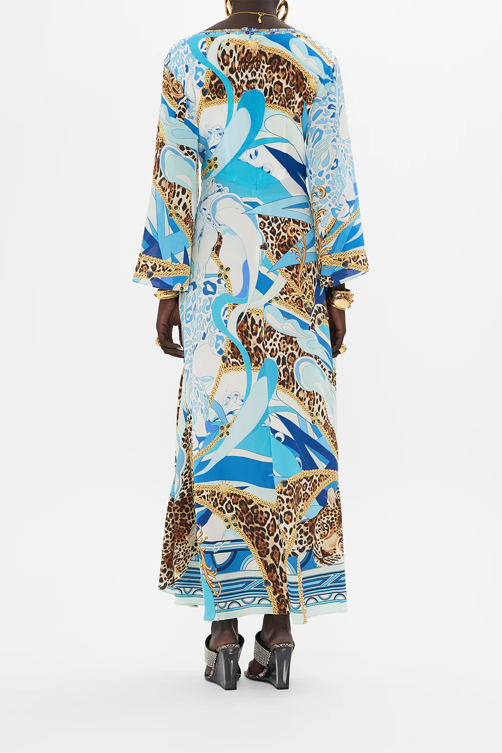 HARDWARE BIAS DRESS SKY CHEETAH