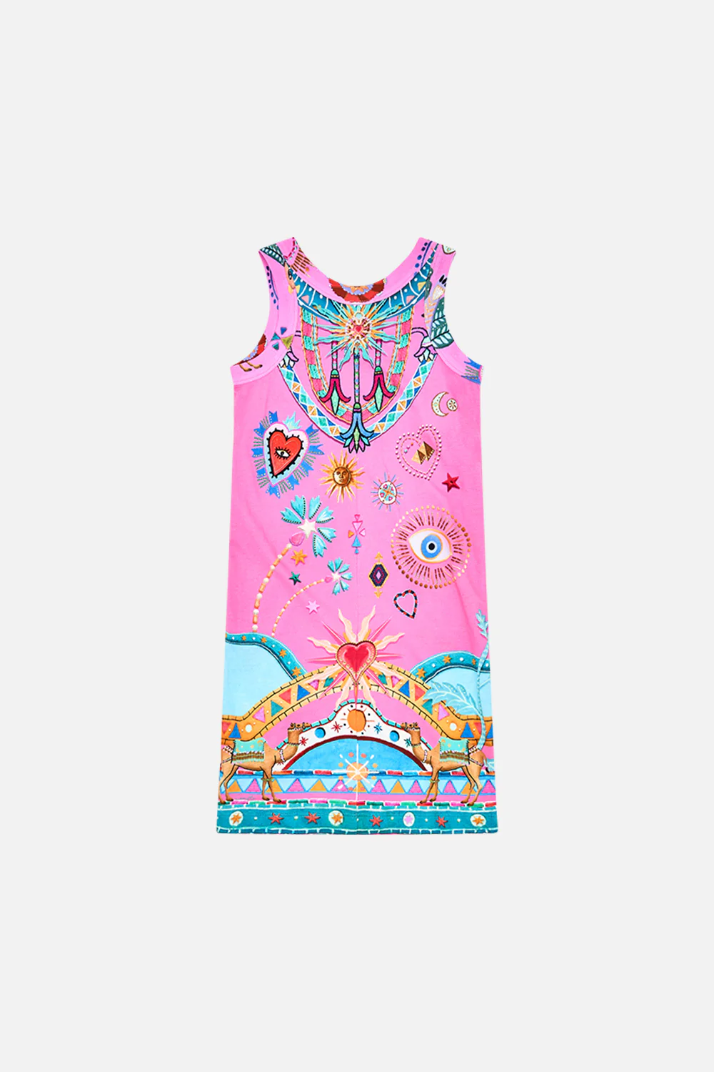 KIDS JERSEY TANK DRESS 4-10 RAINBOW ROADS