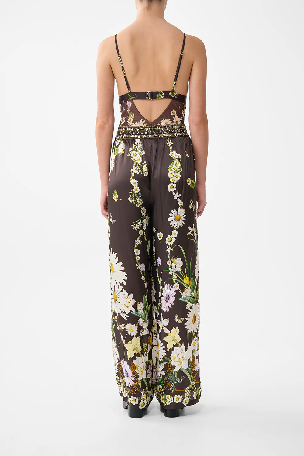 SCALLOPED EDGE TRIANGLE BODYSUIT WITH BOW FRONT DISH IT, DAISY