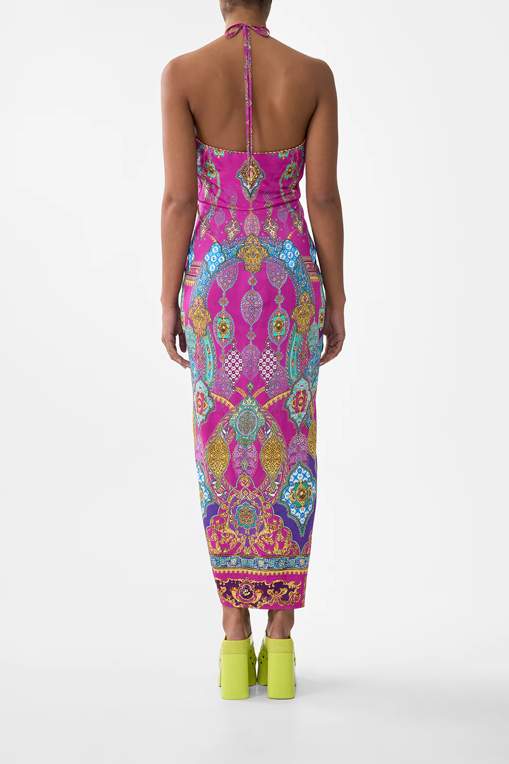 V NECK GATHERED JERSEY DRESS CONCUBINES, SULTANS & COURTIERS