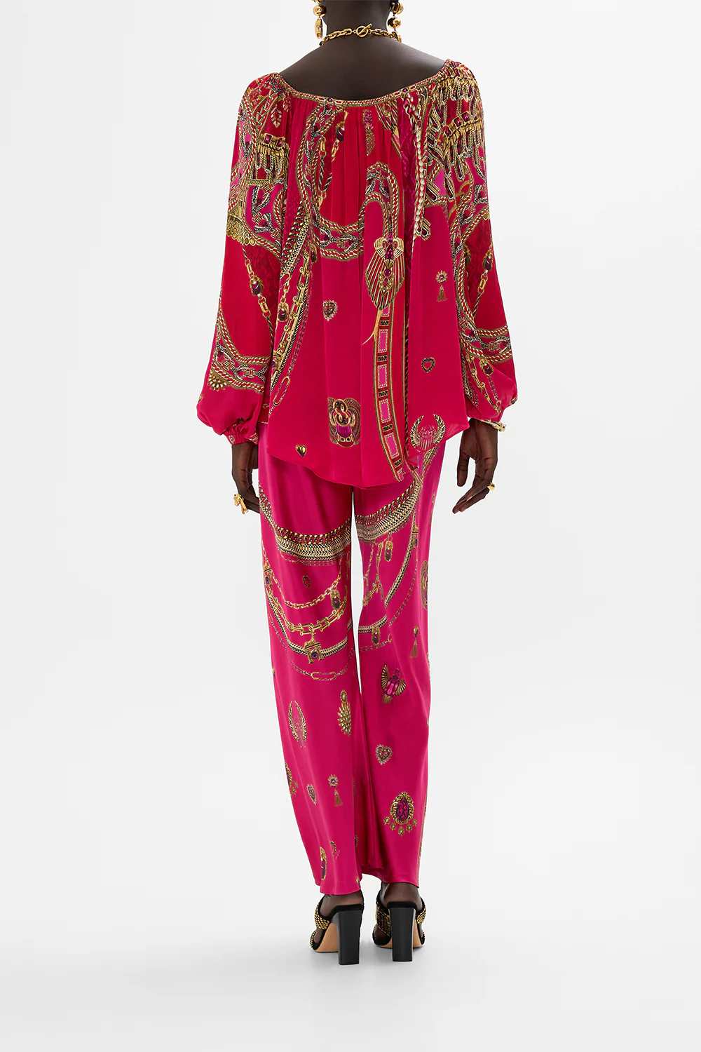 FLARED BLOUSON SLEEVE BLOUSE KISSED BY A COBRA