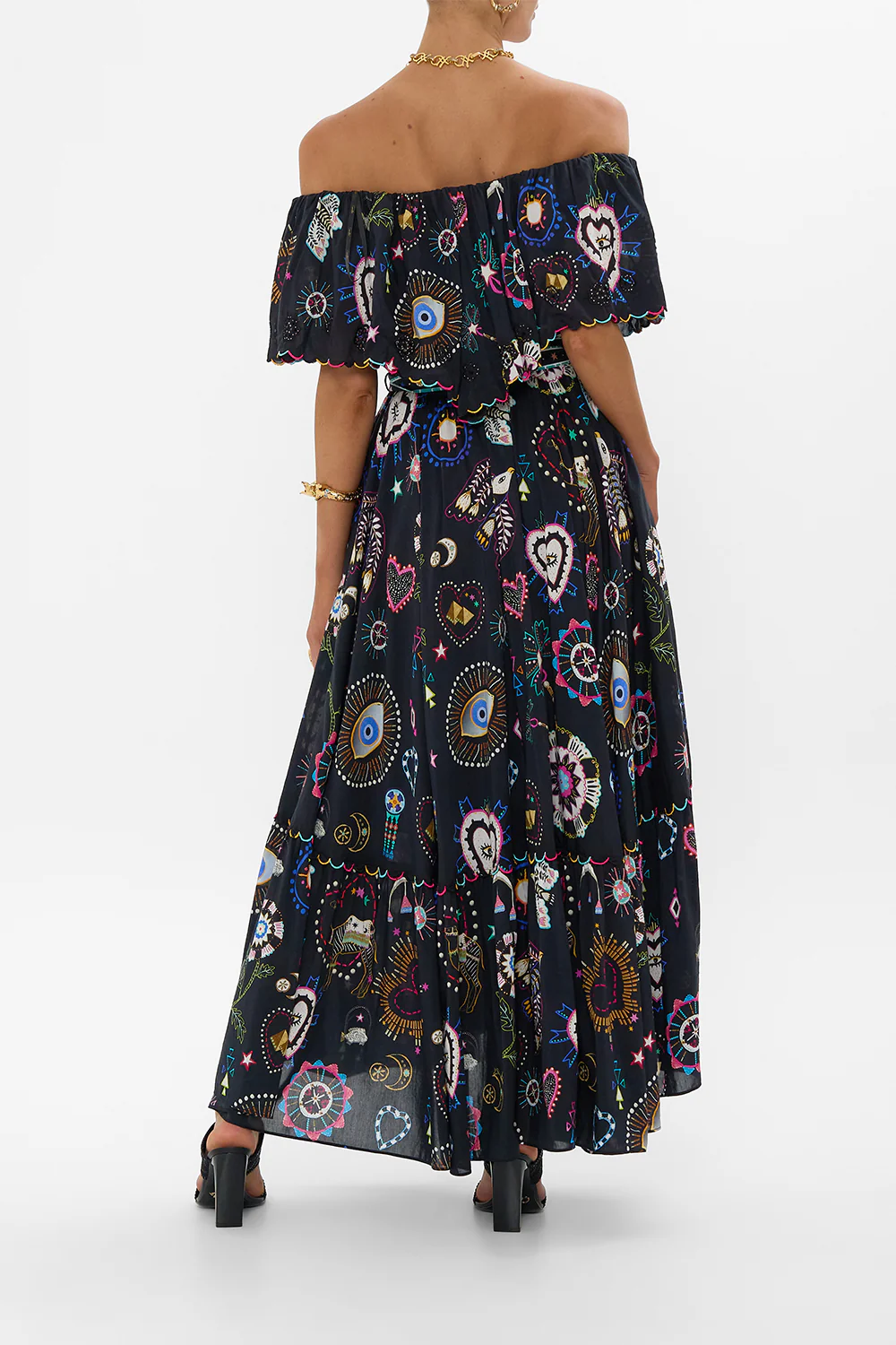 SHOULDER FRILL DRESS NUBIAN NIGHTS