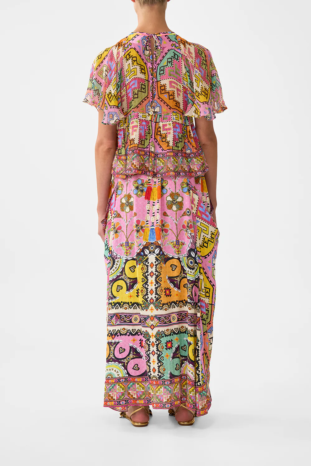 CUT-OUT HARNESS TOP PATCHWORK PANORAMA