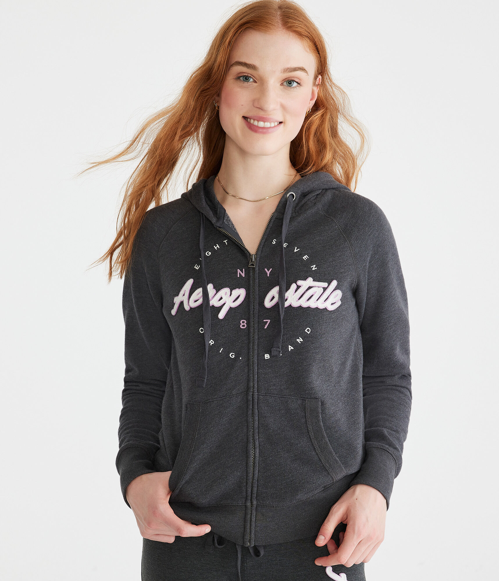 Aeropostale Script Circle Full-Zip Hoodie