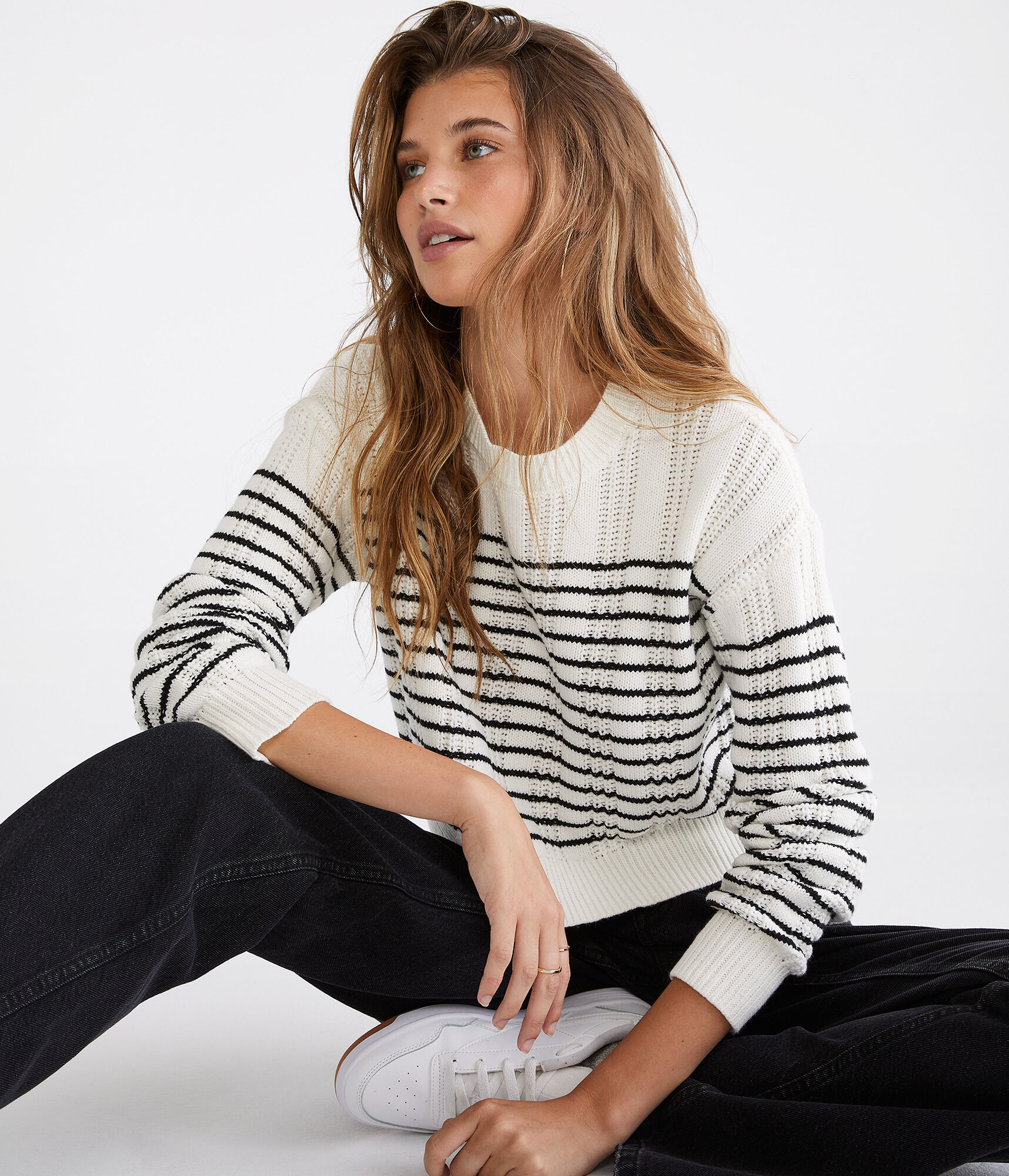 Striped Crew Sweater