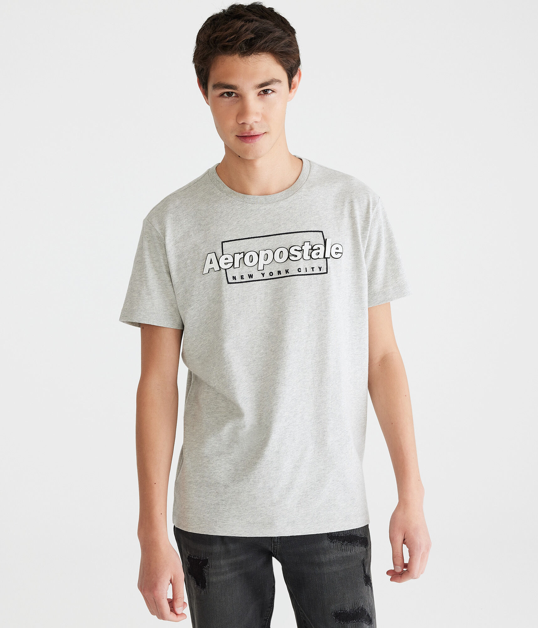 Aeropostale New York City Box Logo Appliqué Graphic Tee