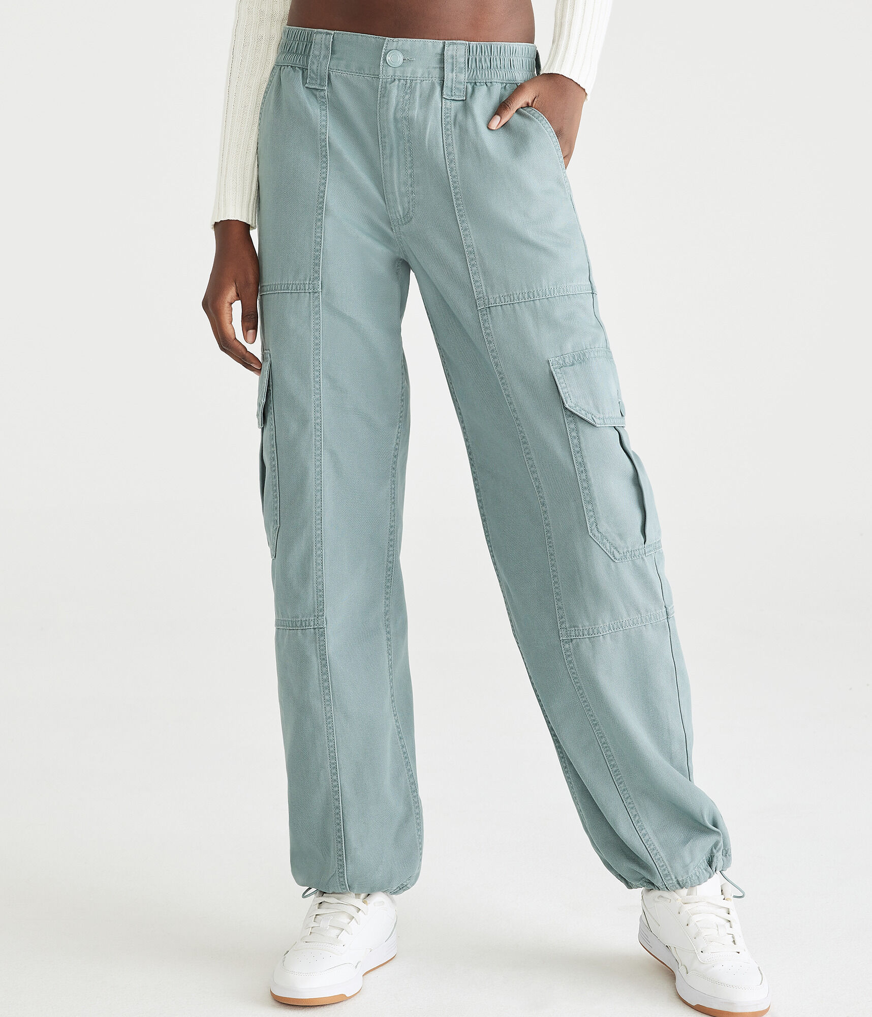Cinched Hem Utility Cargo Pants