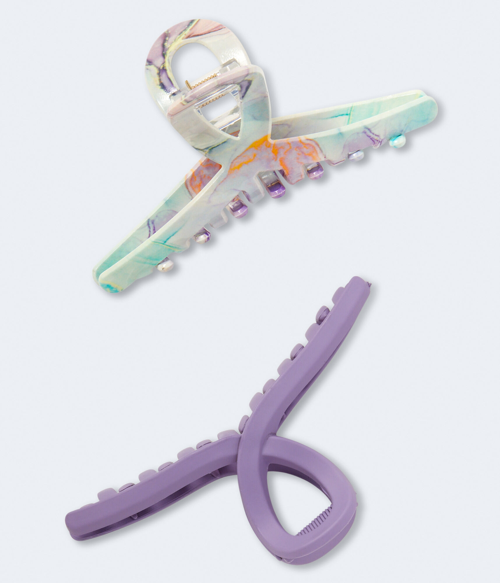Marbled & Matte Loop Claw Hair Clip 2-Pack