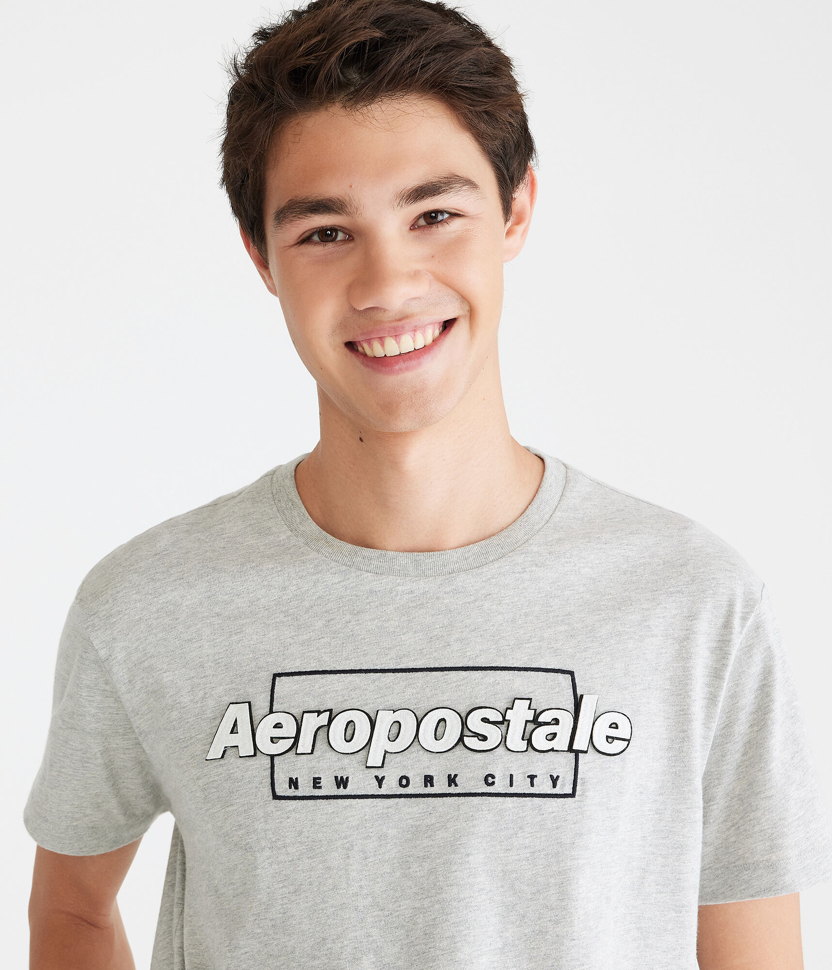 Aeropostale New York City Box Logo Appliqué Graphic Tee