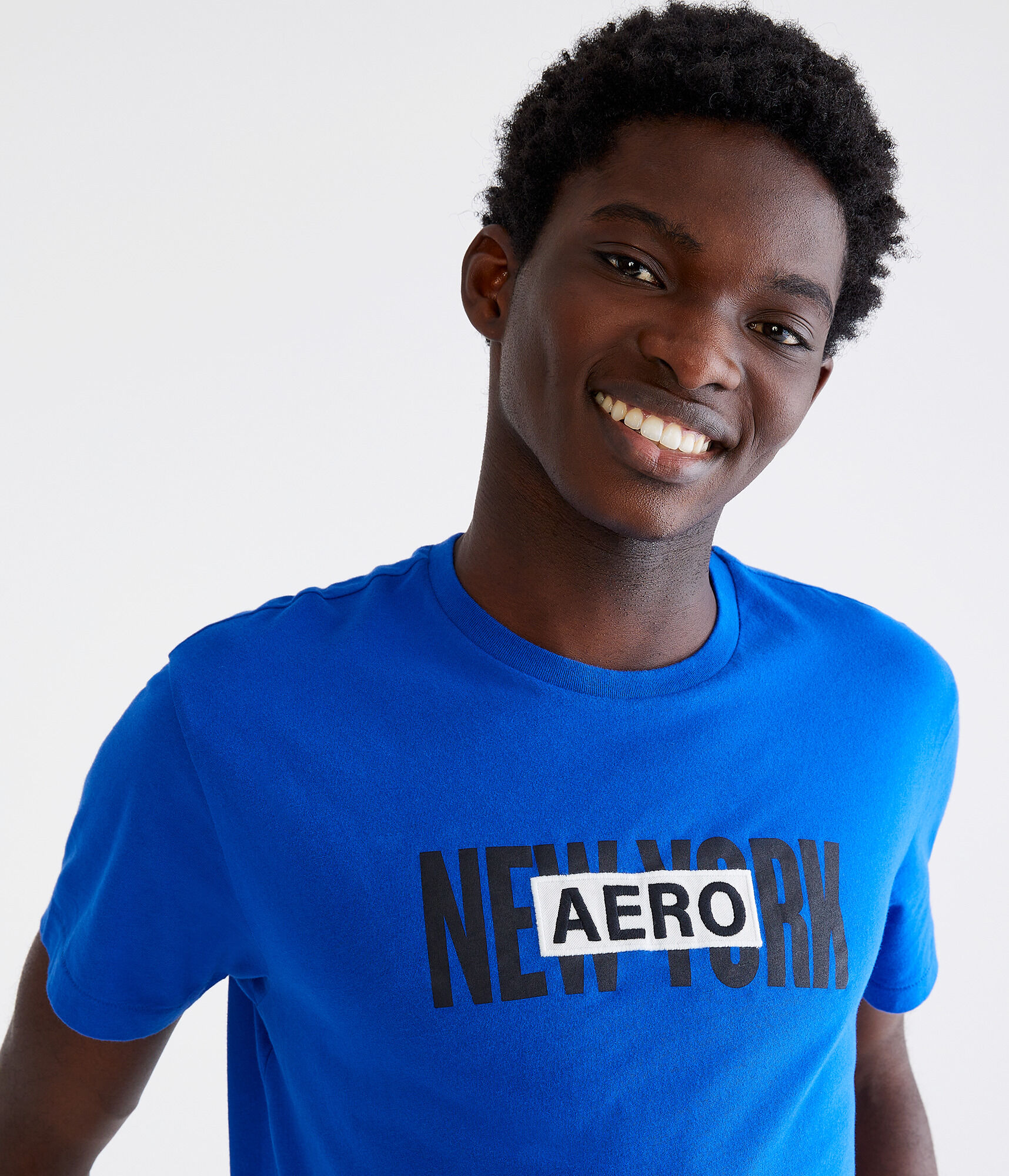 Aero New York Box Logo Appliqué Graphic Tee