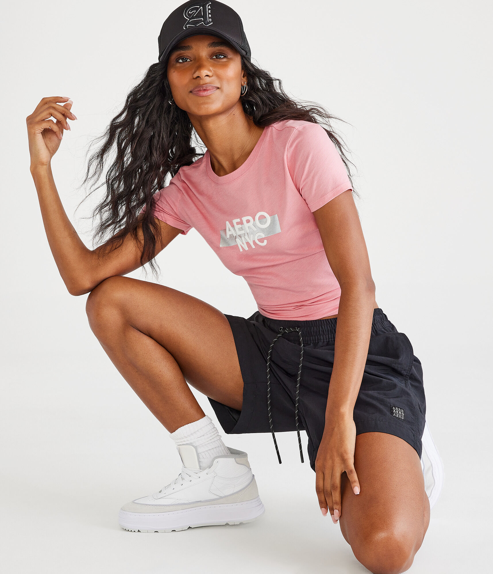 Aero NYC Box Logo Foil Graphic Tee