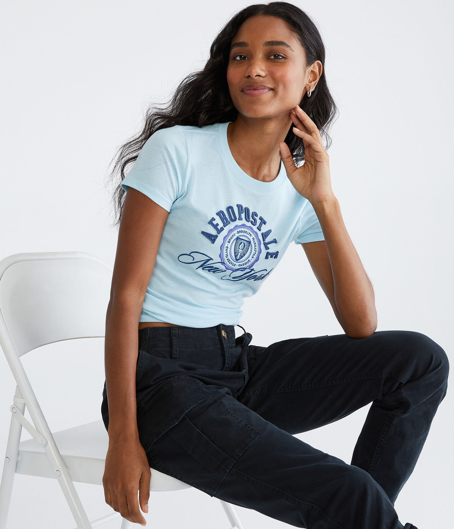 Aeropostale Boroughs Crest Appliqué Graphic Tee
