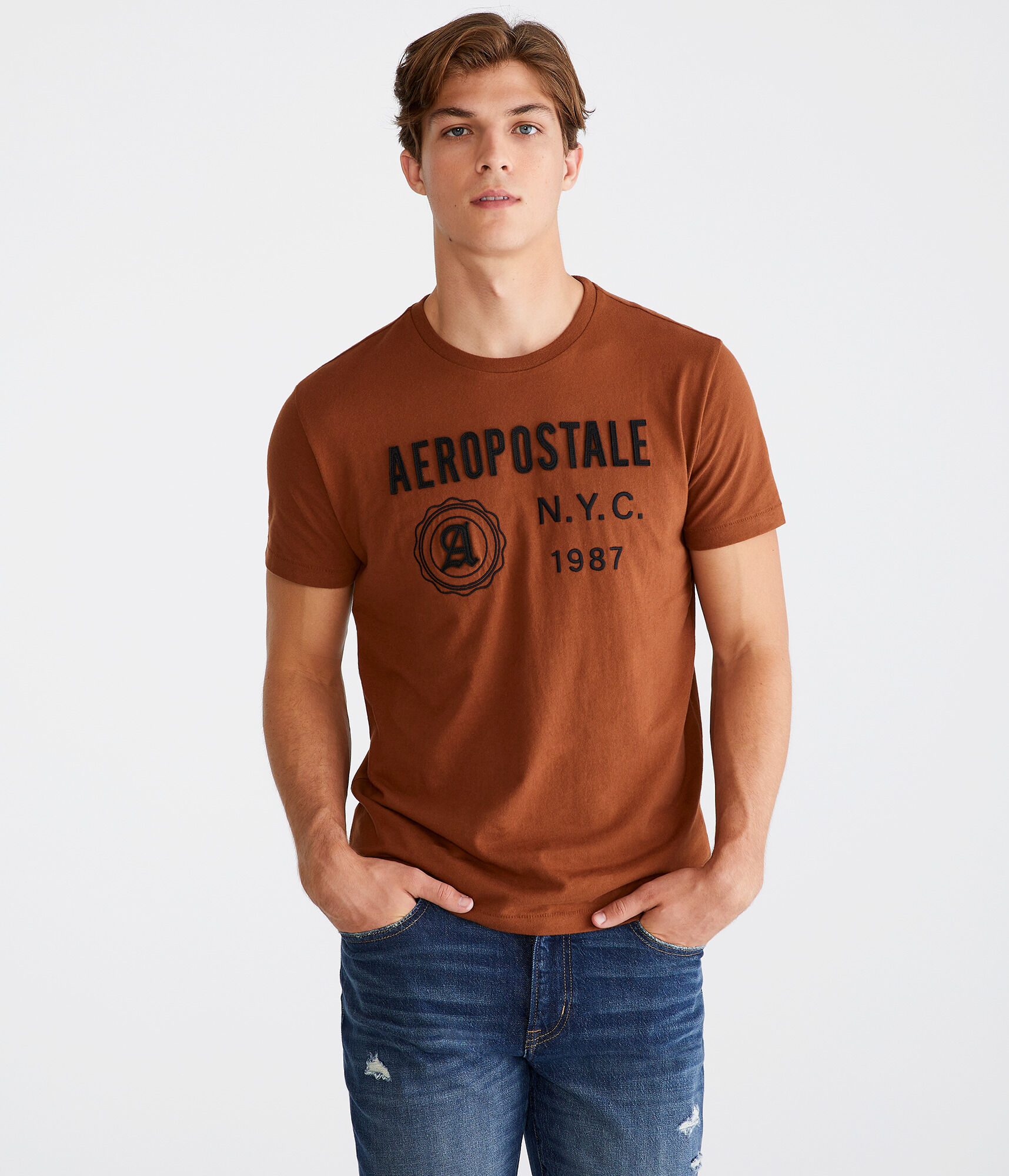 Aeropostale NYC 1987 Appliqué Graphic Tee