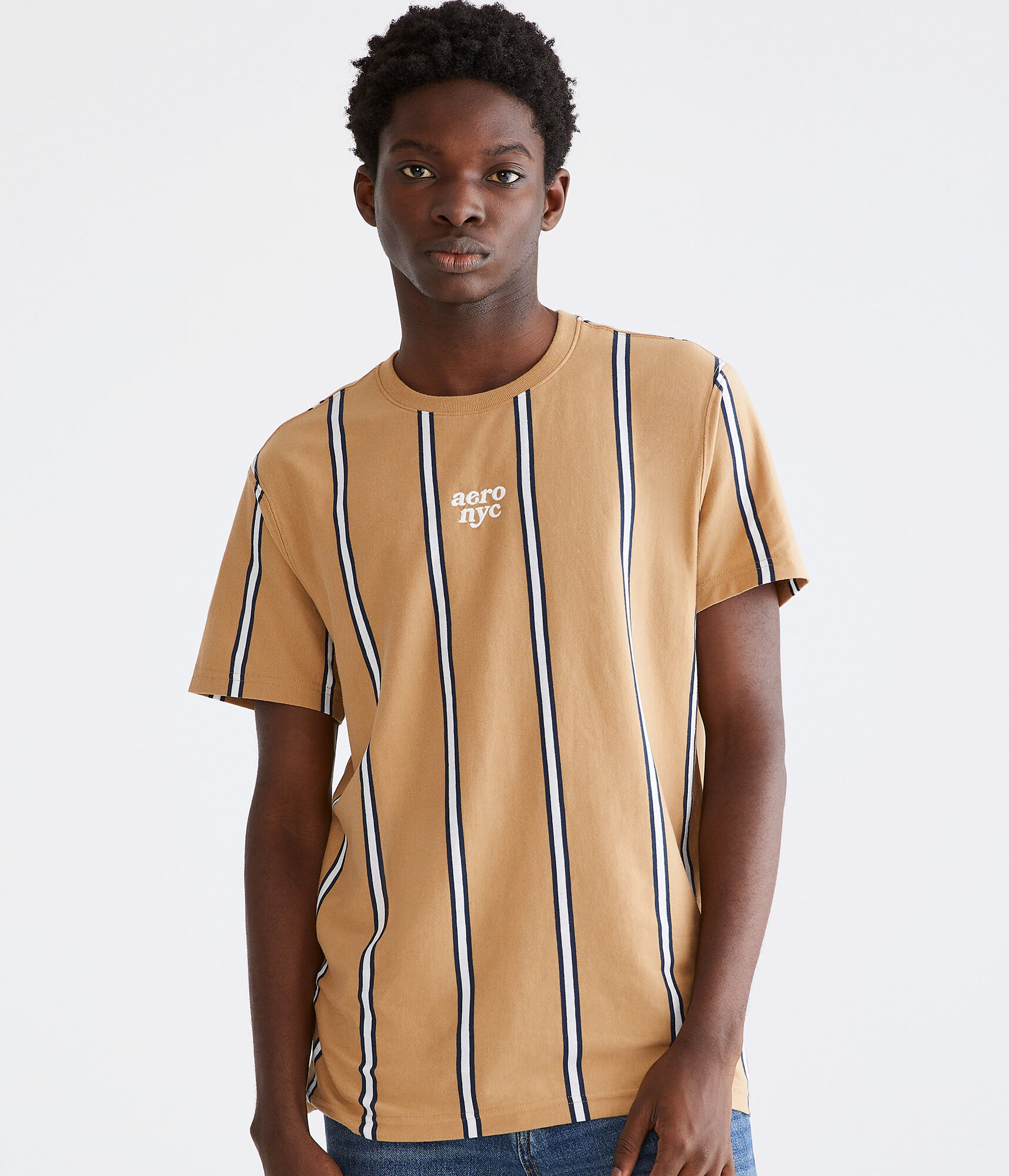 Aero NYC Vertical Stripe Graphic Tee