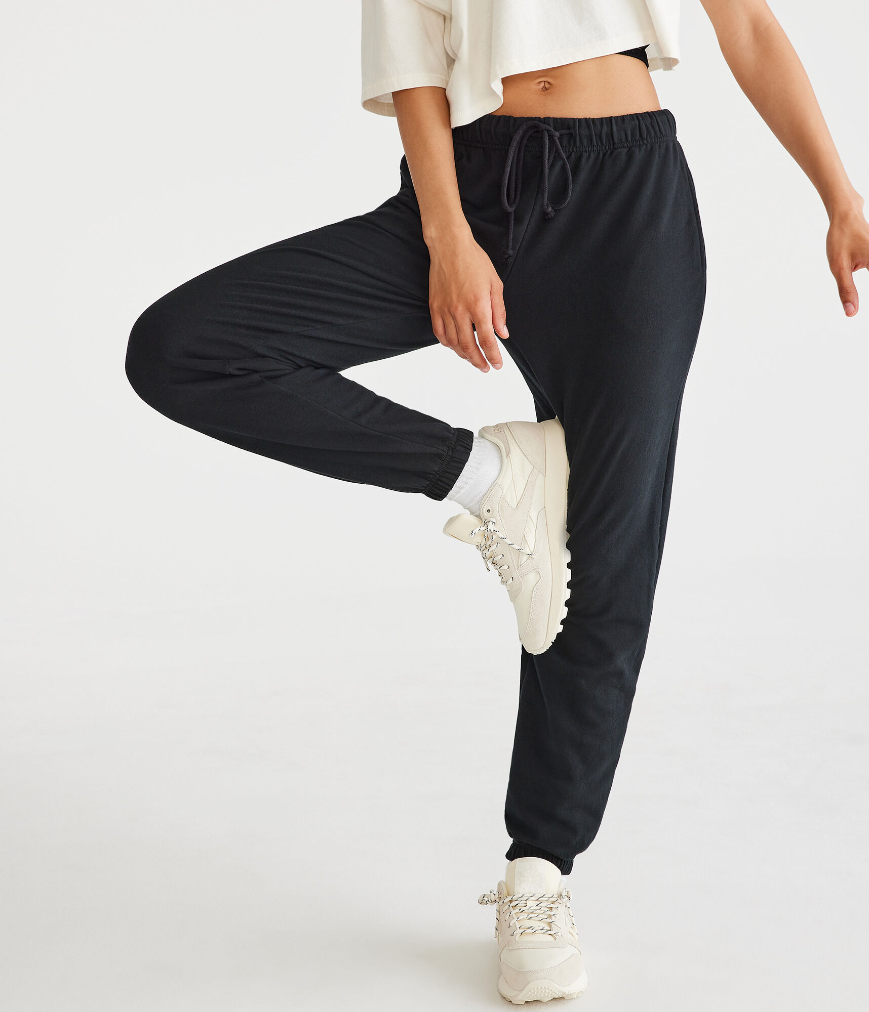 Slouchy High-Rise Cinched Sweatpants