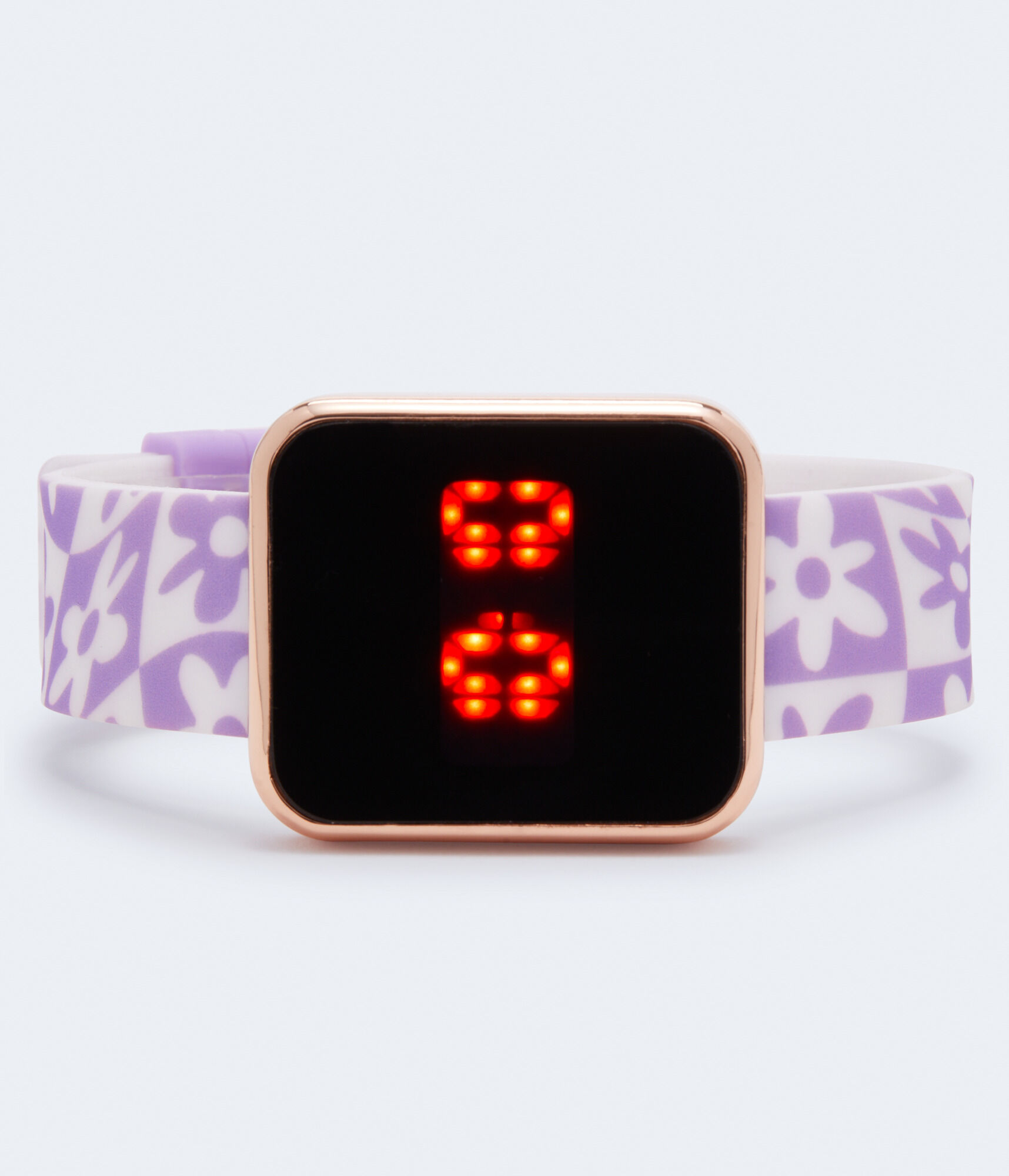 Digital Retro Flower Rubber Watch