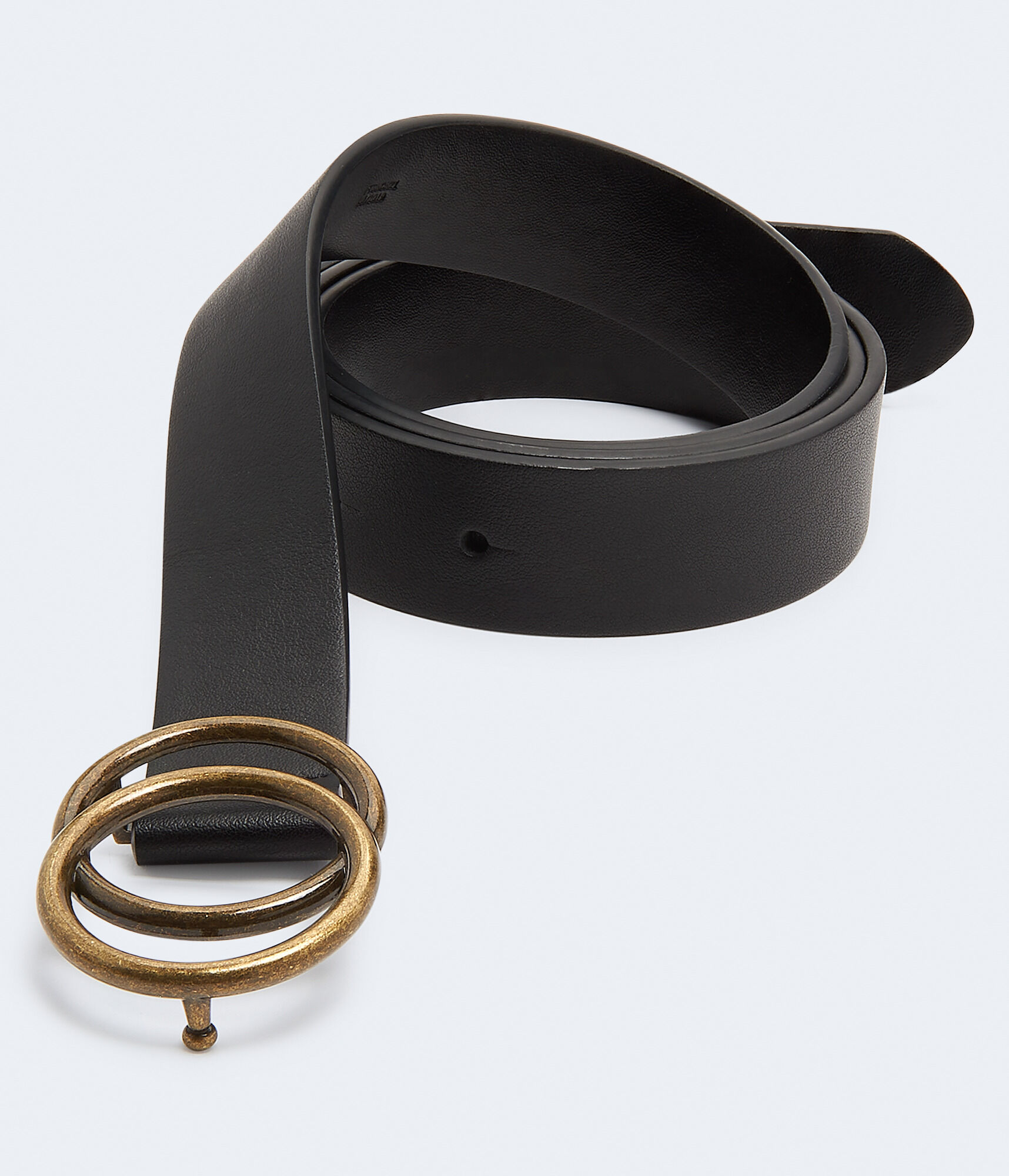 Faux Leather Double-Ring Belt