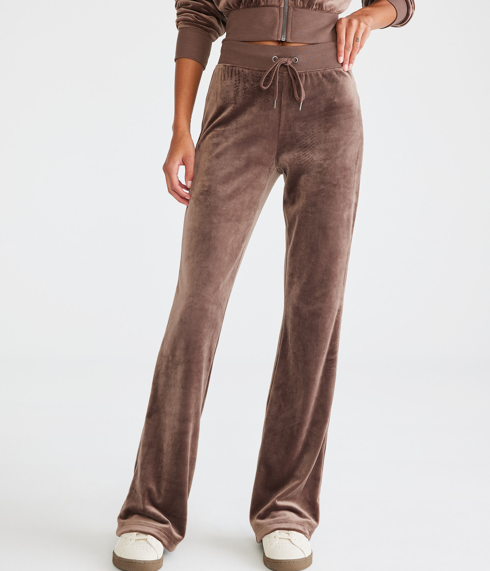 High-Rise Velour Flare Pants
