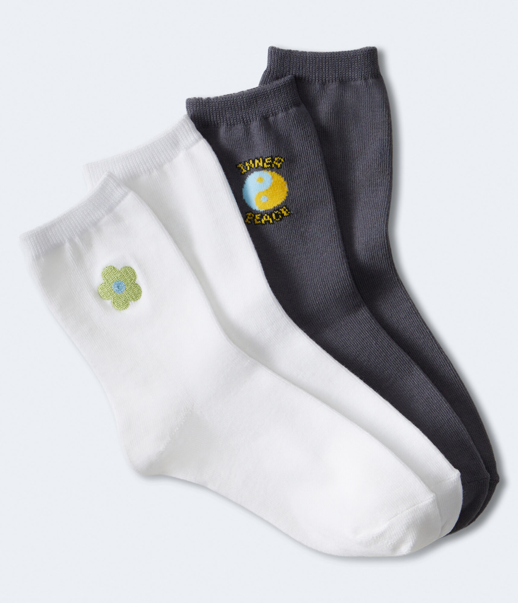 Yin Yang & Flower Crew Sock 2-Pack