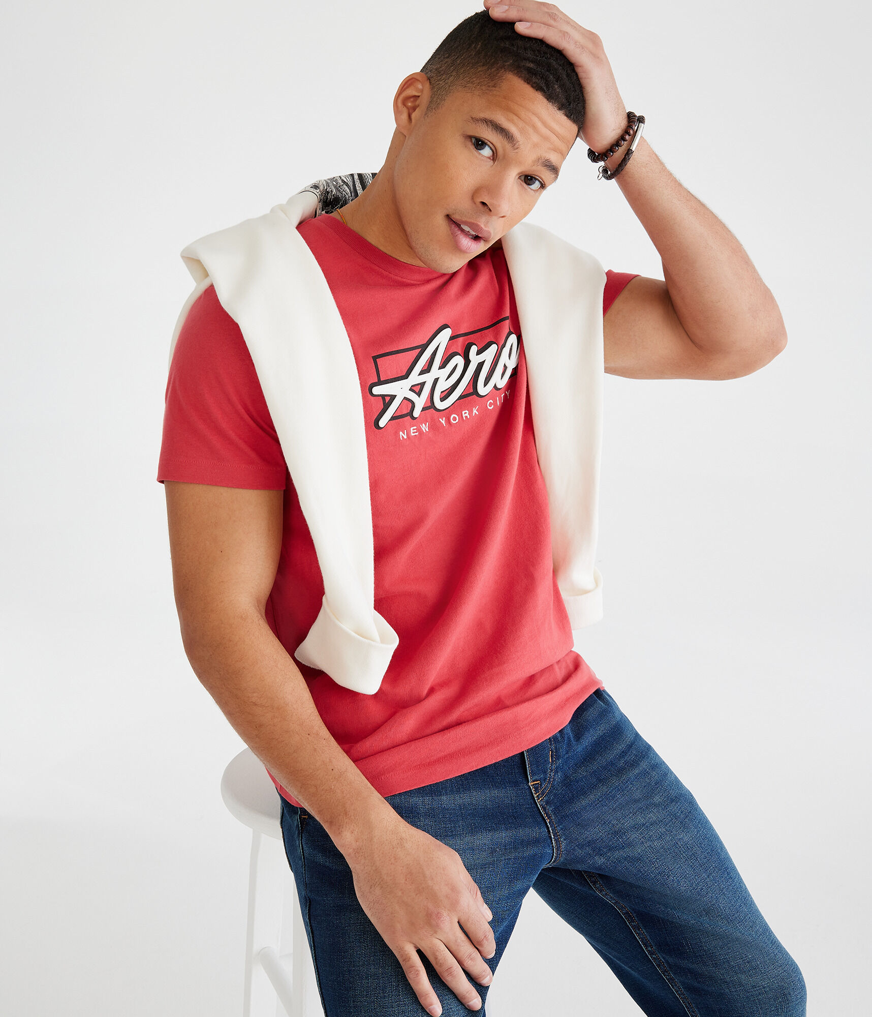 Aero Script Logo Appliqué Graphic Tee