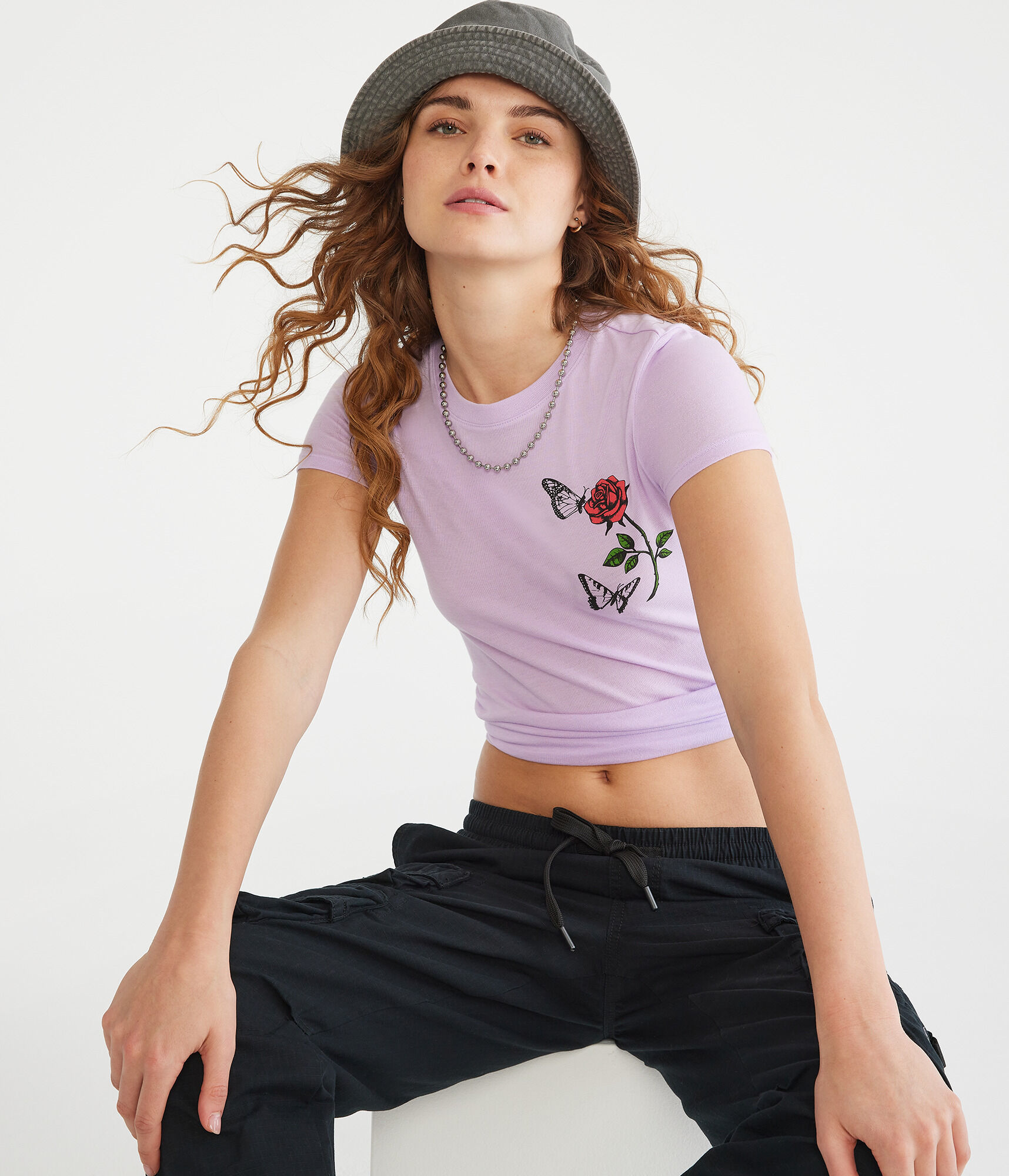 Rose & Butterflies Graphic Tee